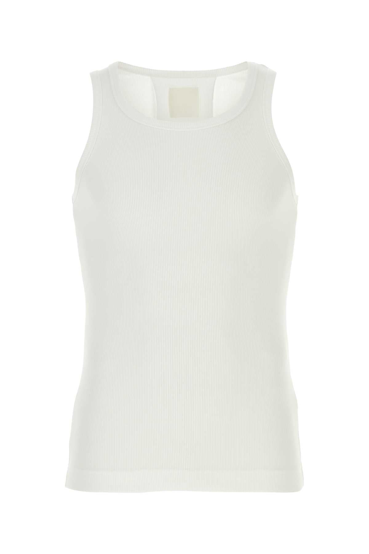 Givenchy Men White Stretch Cotton Tank Top GIVENCHY
