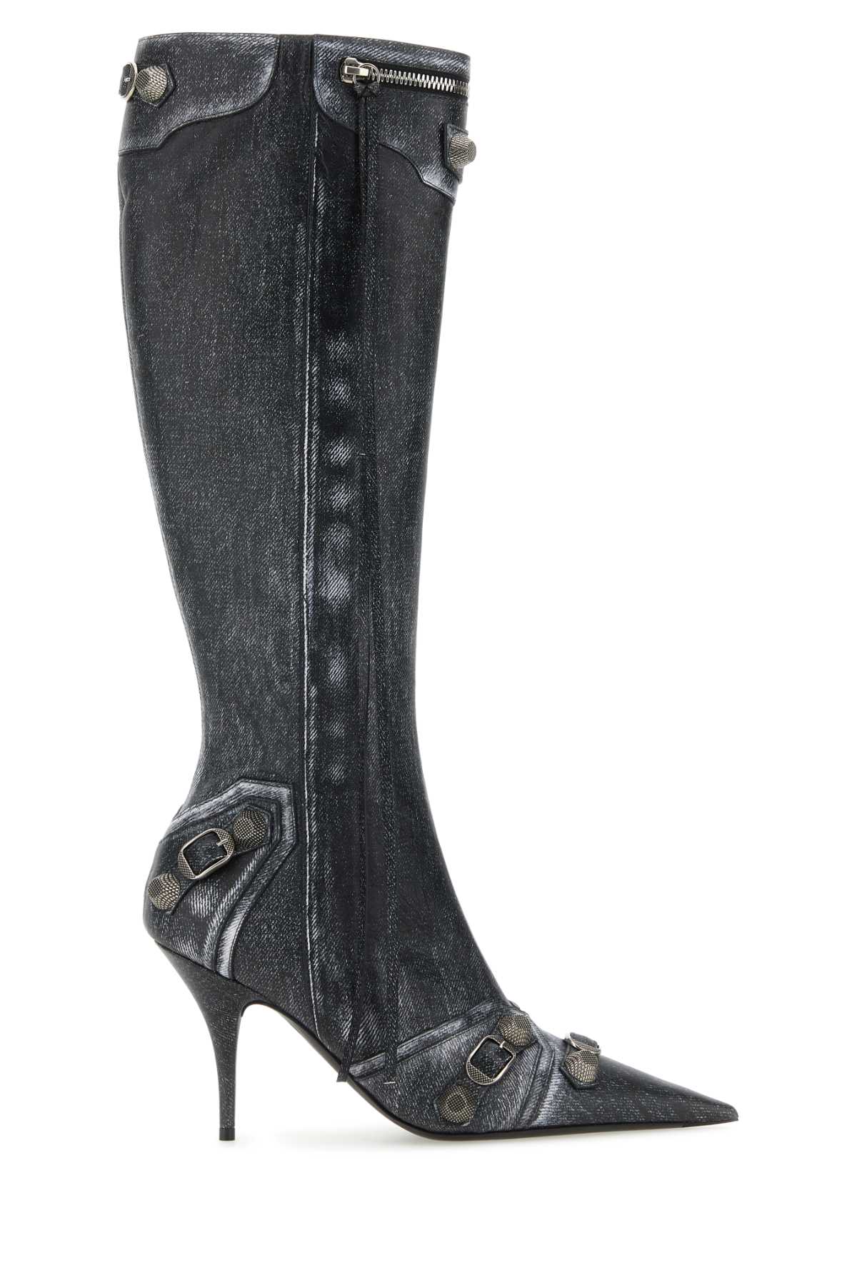 Balenciaga Women Printed Nappa Leather Cagole Boots BALENCIAGA
