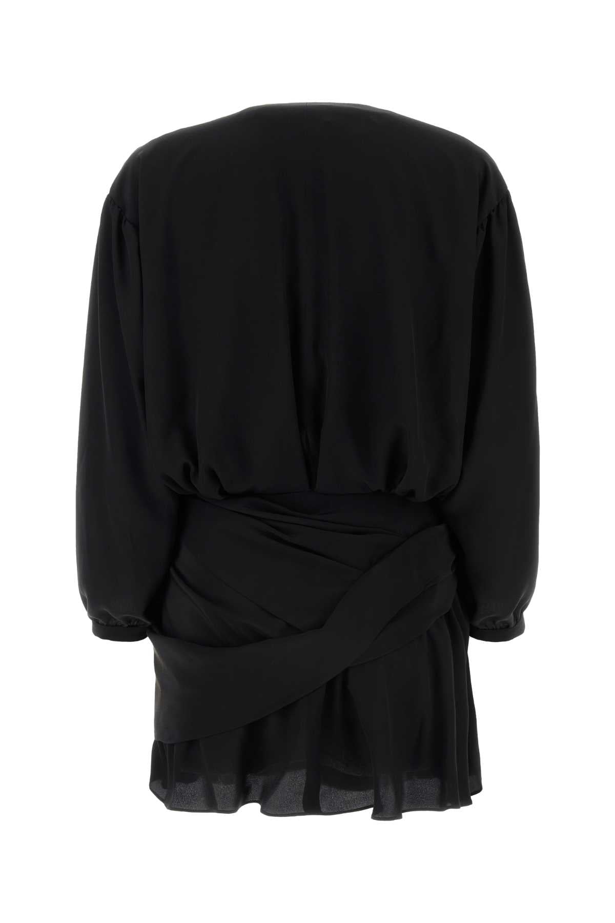Balenciaga Women Balenciaga Women Black Crepe Mini Dress BALENCIAGA