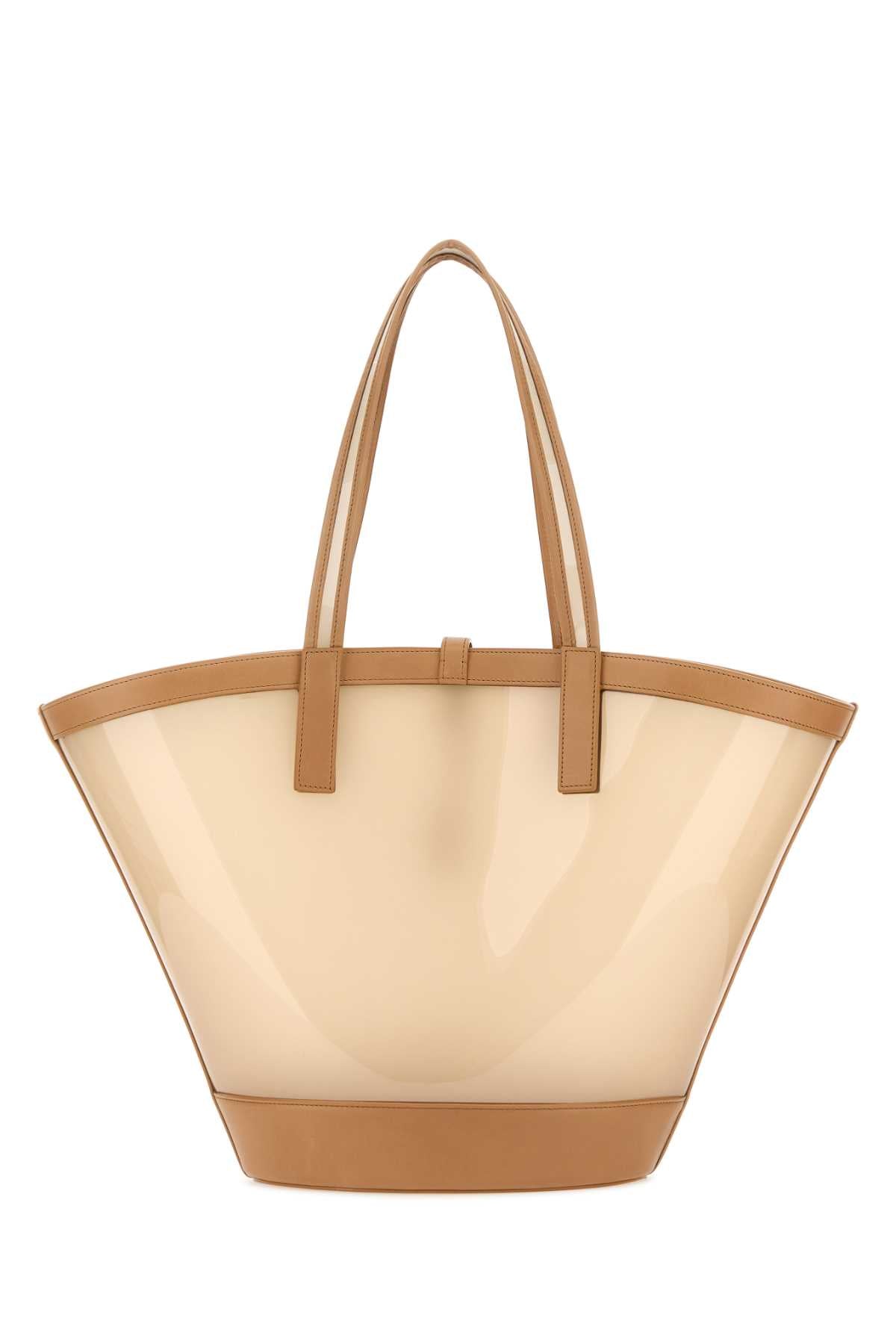 Saint Laurent Women Two-Tone Vinyl And Leather Panier Shopping Bag SAINT LAURENT
