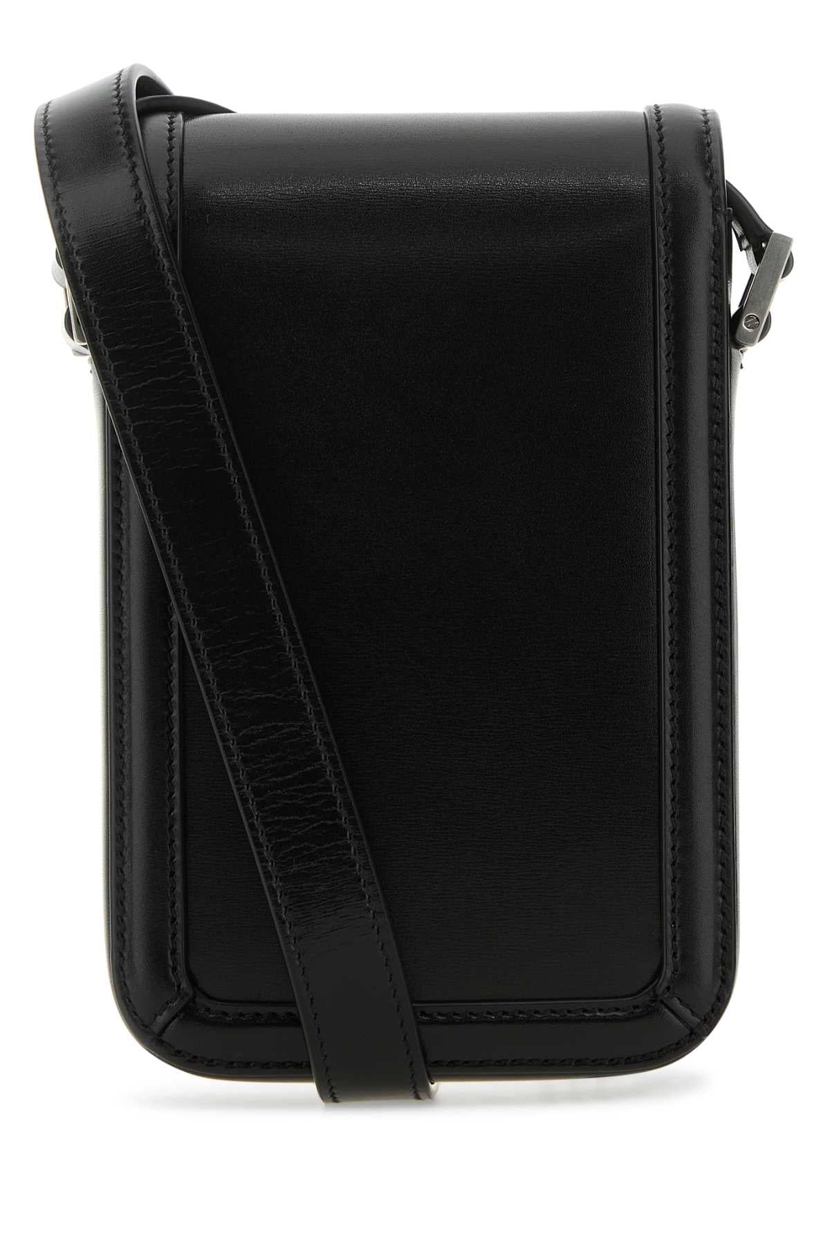 Saint Laurent Men Black Leather Phone Case SAINT LAURENT