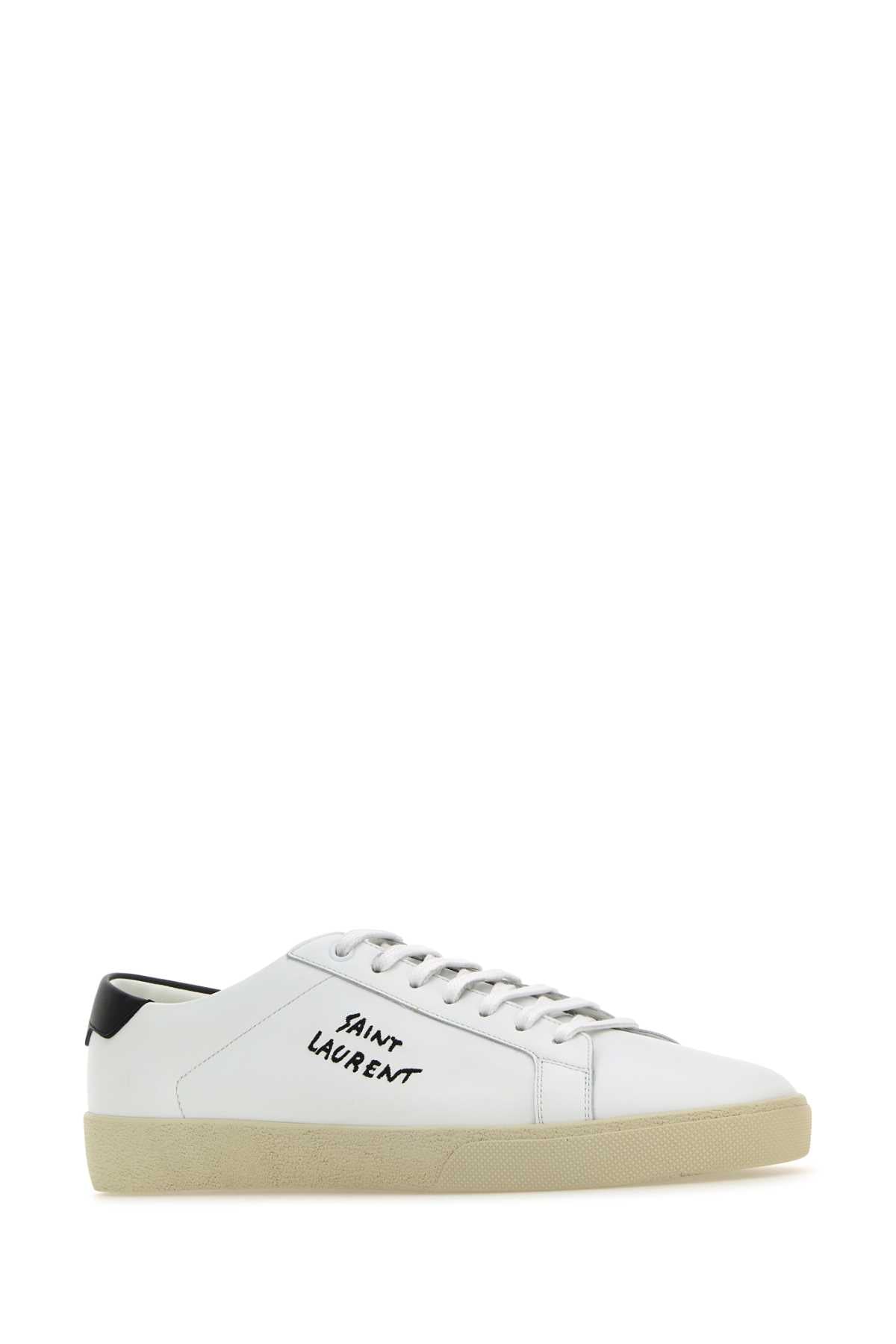 Saint Laurent Men White Leather Court Sl/06 Sneakers SAINT LAURENT