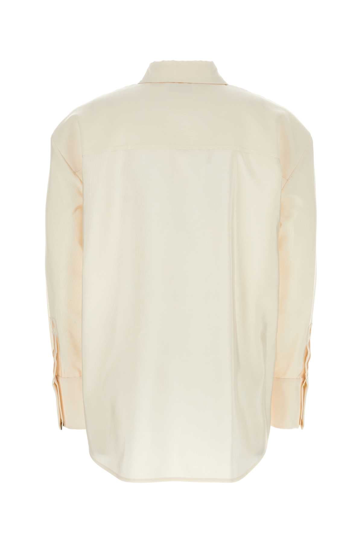Saint Laurent Men Ivory Faille Oversize Shirt SAINT LAURENT