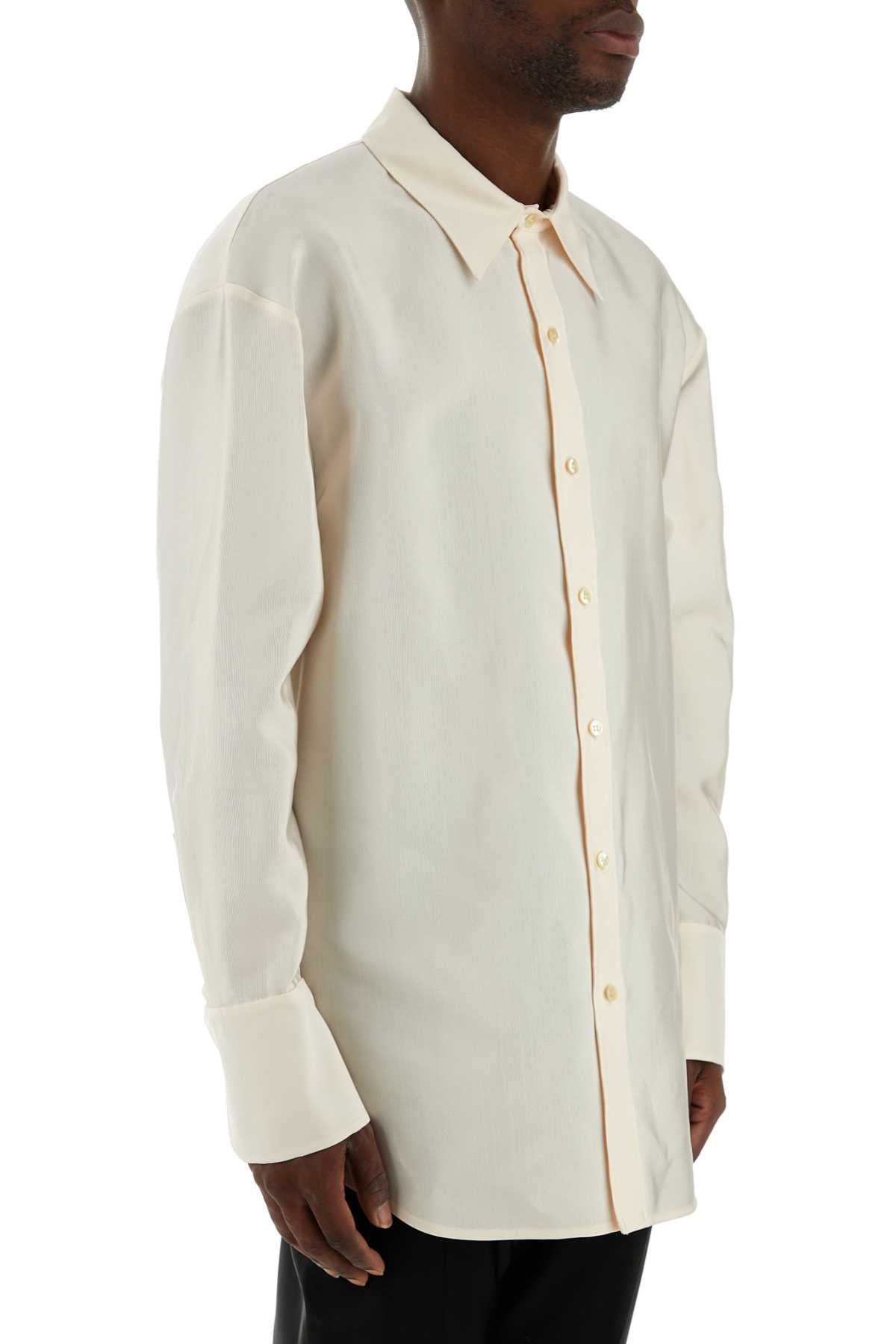 Saint Laurent Men Ivory Faille Oversize Shirt SAINT LAURENT