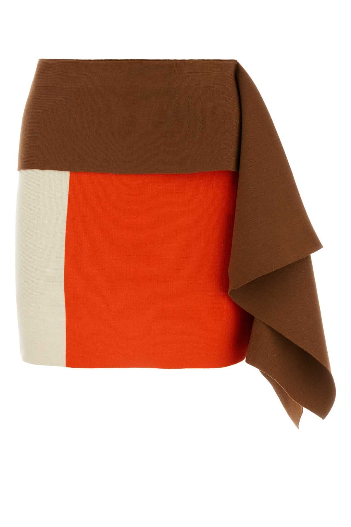 Fendi Women Multicolor Wool Mini Skirt FENDI