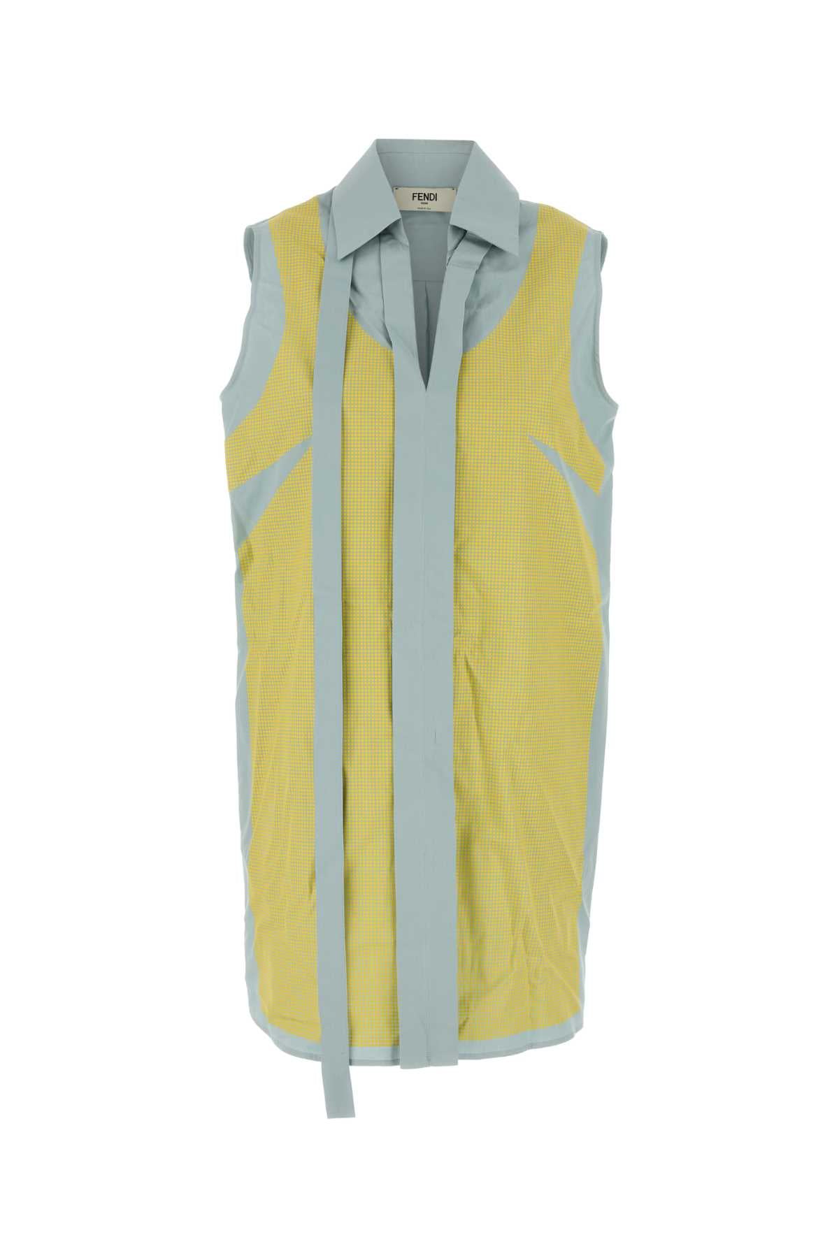 Fendi Women Powder Blue Cotton Dress FENDI