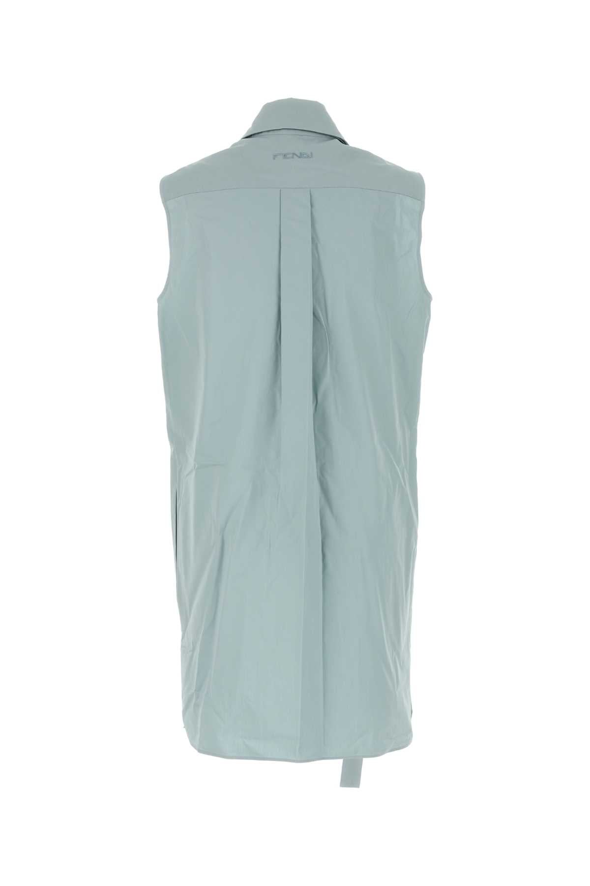 Fendi Women Powder Blue Cotton Dress FENDI