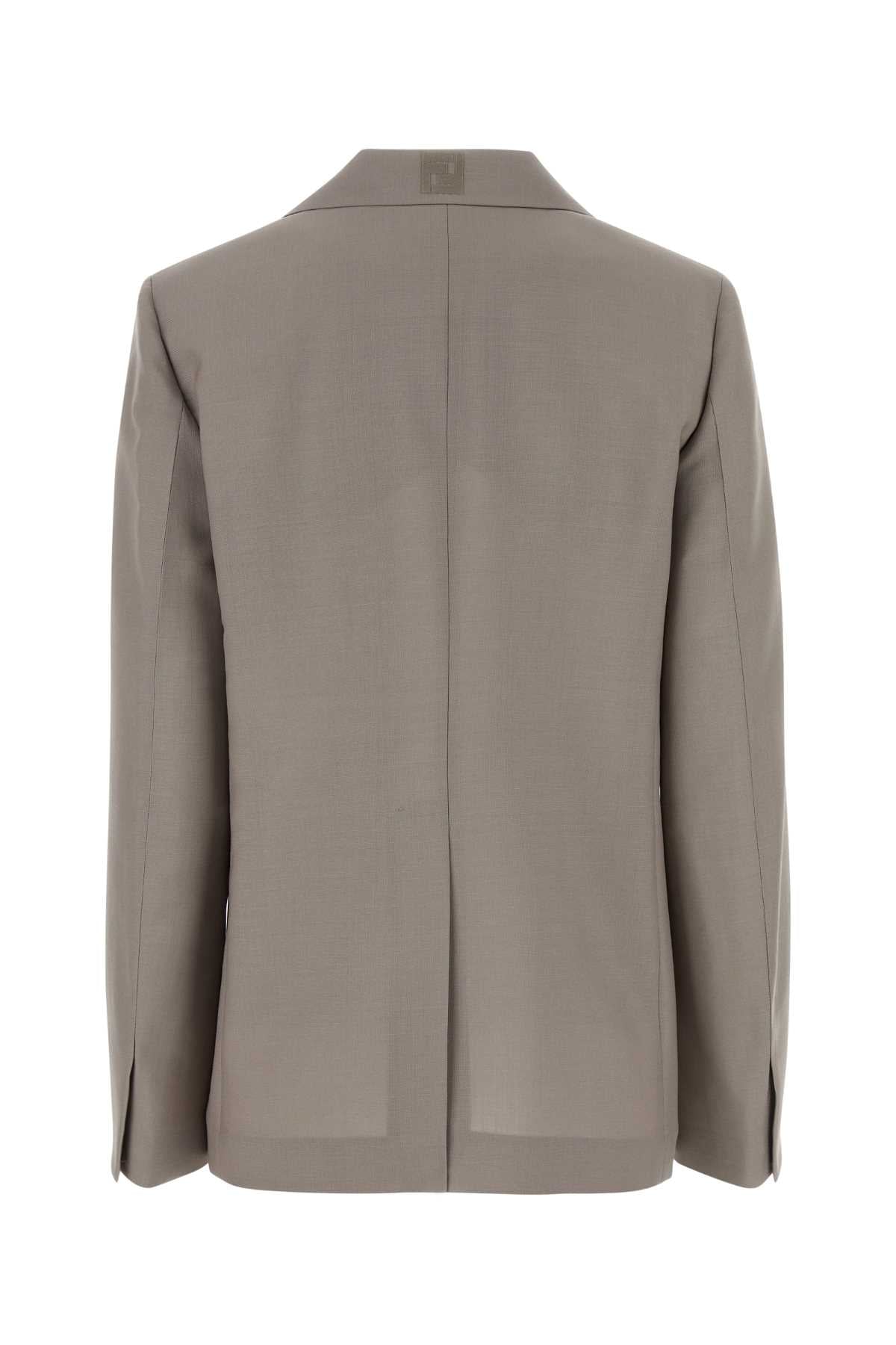 Fendi Women Dove Grey Mohair Blend Blazer FENDI