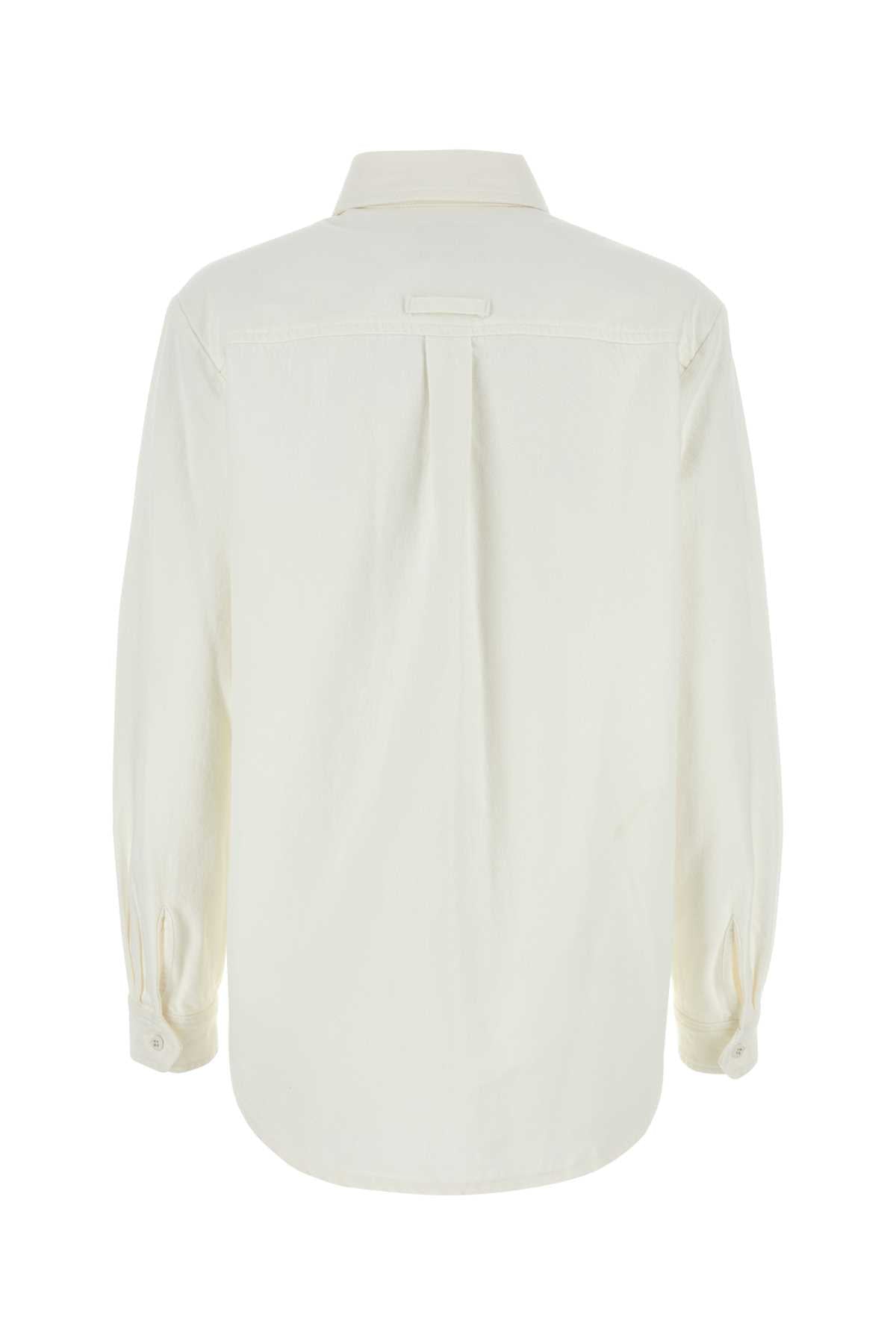 A.P.C. Women White Denim Tina Shirt A.P.C.