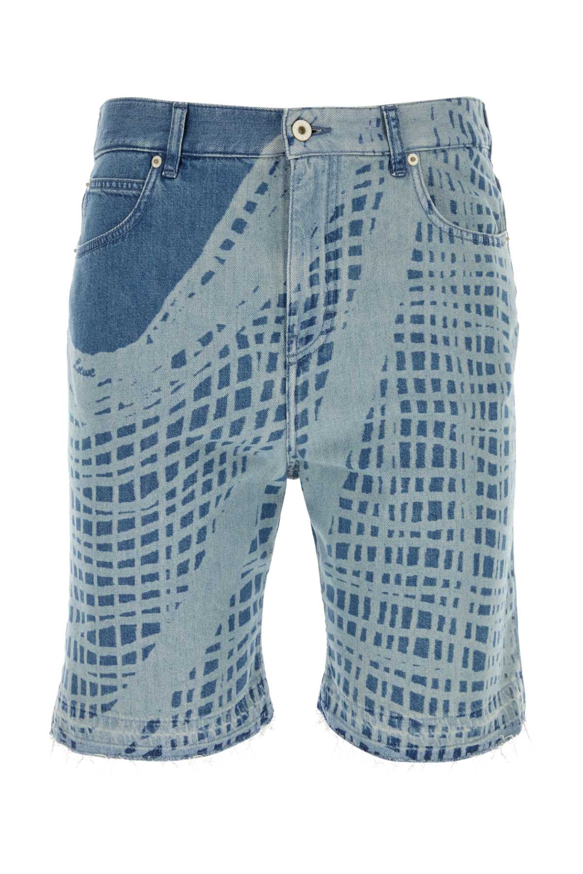 Loewe Paula's Ibiza Men Printed Denim Bermuda Shorts LOEWE