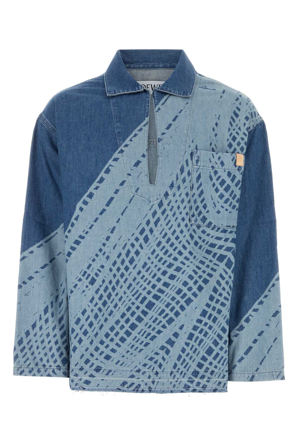 Loewe Paula's Ibiza Men Printed Denim Polo Shirt LOEWE