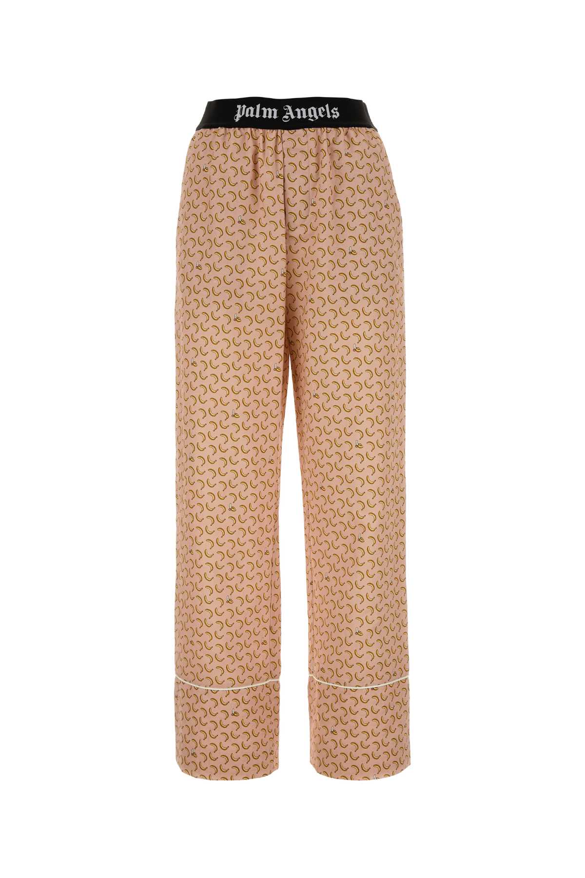 Palm Angels Women Printed Linen Blend Wide-Leg Pant PALM ANGELS