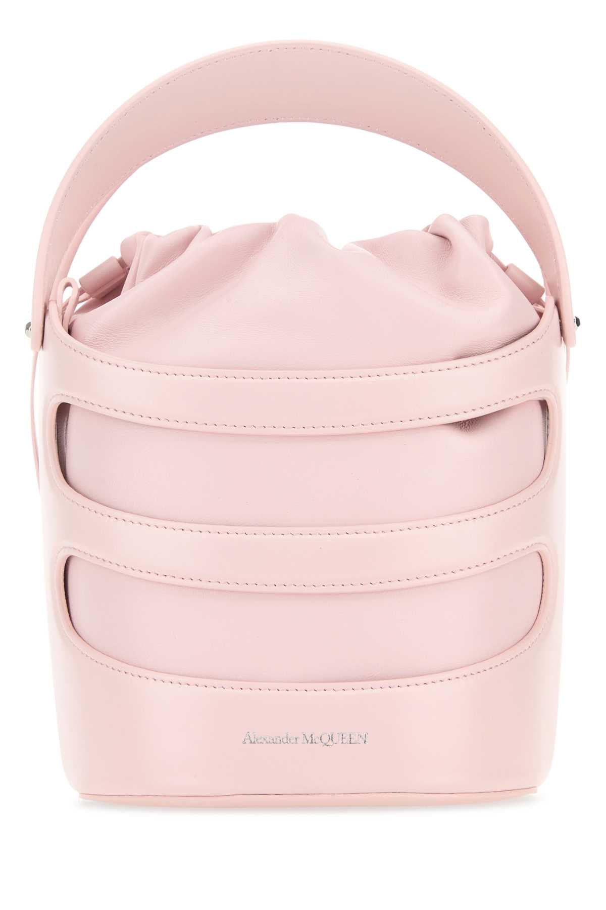 Alexander Mcqueen Women Pastel Pink Leather The Rise Bucket Bag ALEXANDER MCQUEEN