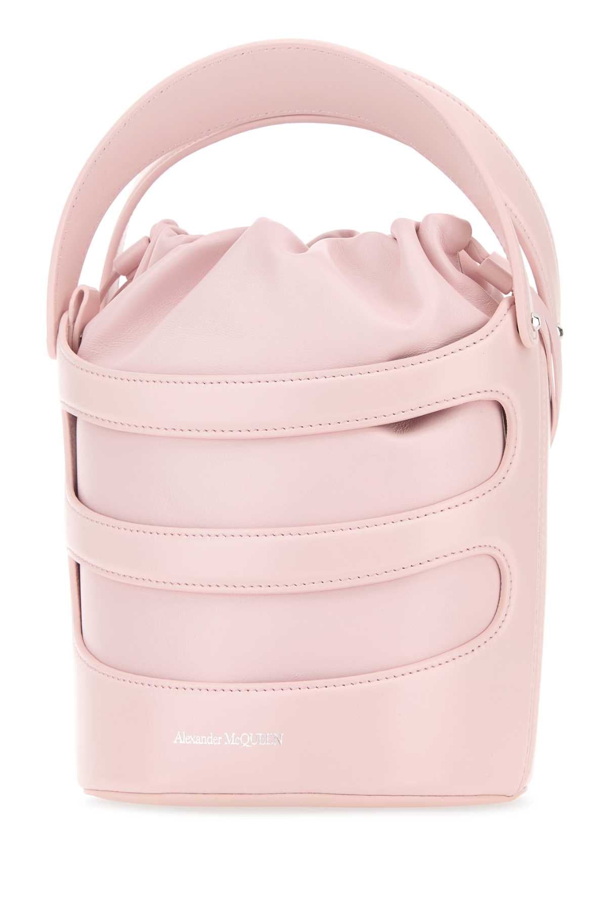 Alexander Mcqueen Women Pastel Pink Leather The Rise Bucket Bag ALEXANDER MCQUEEN