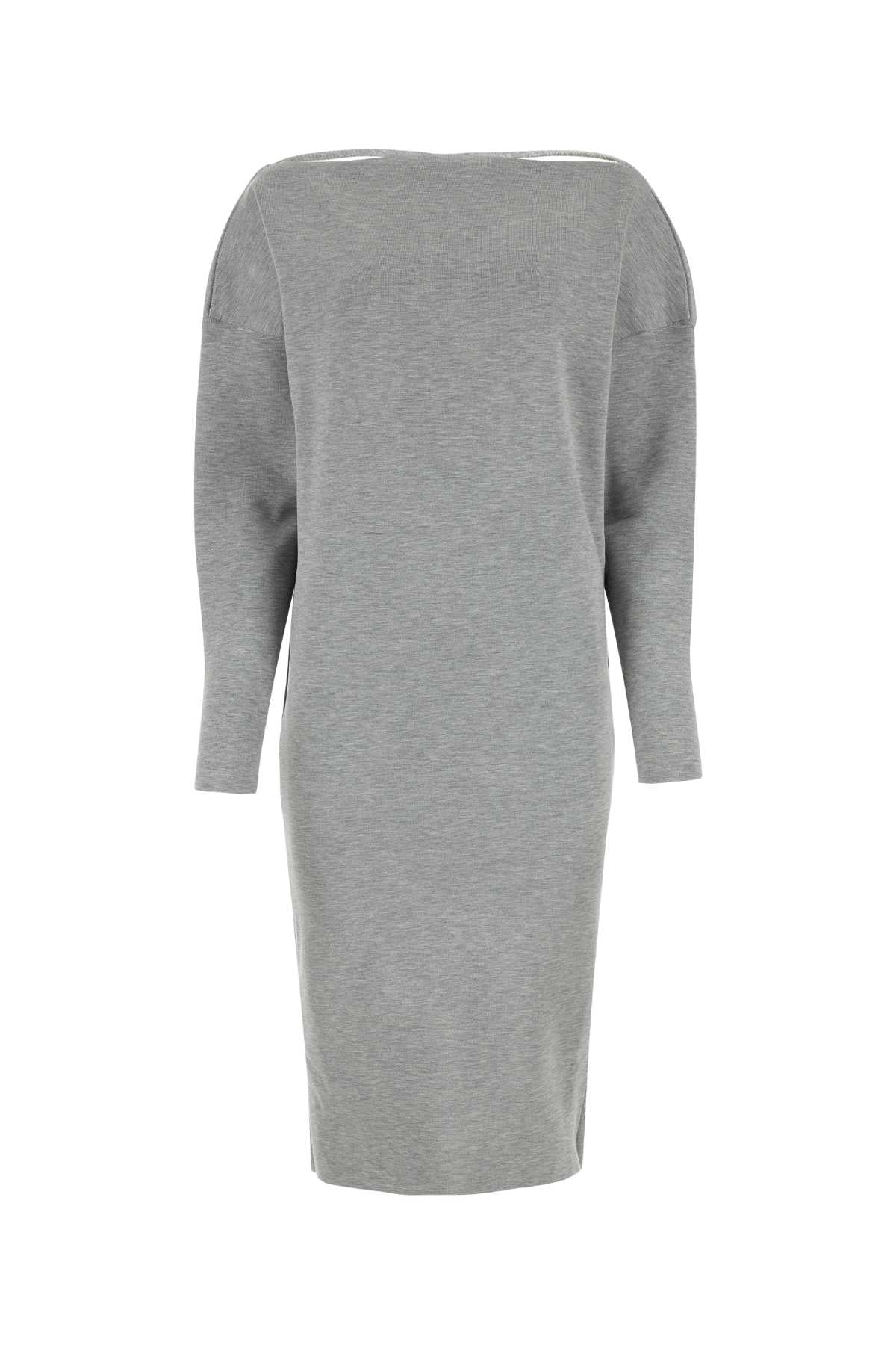Gucci Women Grey Stretch Wool Blend Dress GUCCI