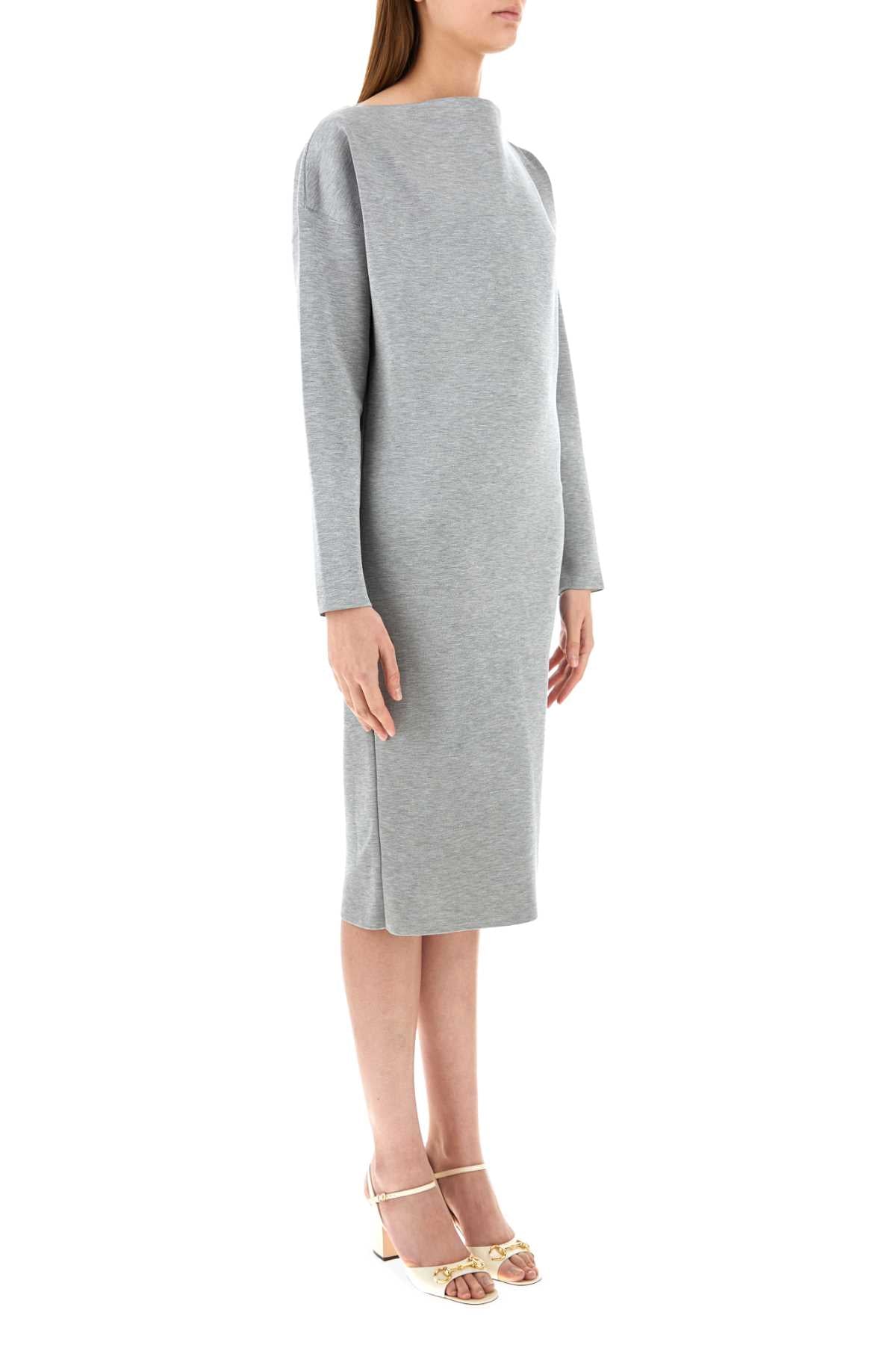 Gucci Women Grey Stretch Wool Blend Dress GUCCI