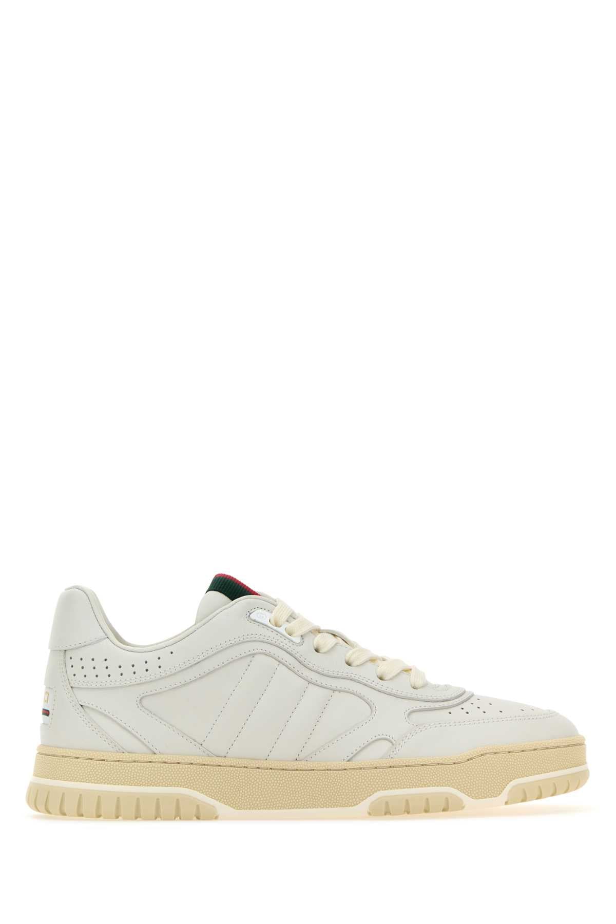 Gucci Women White Leather Re-Web Sneakers GUCCI