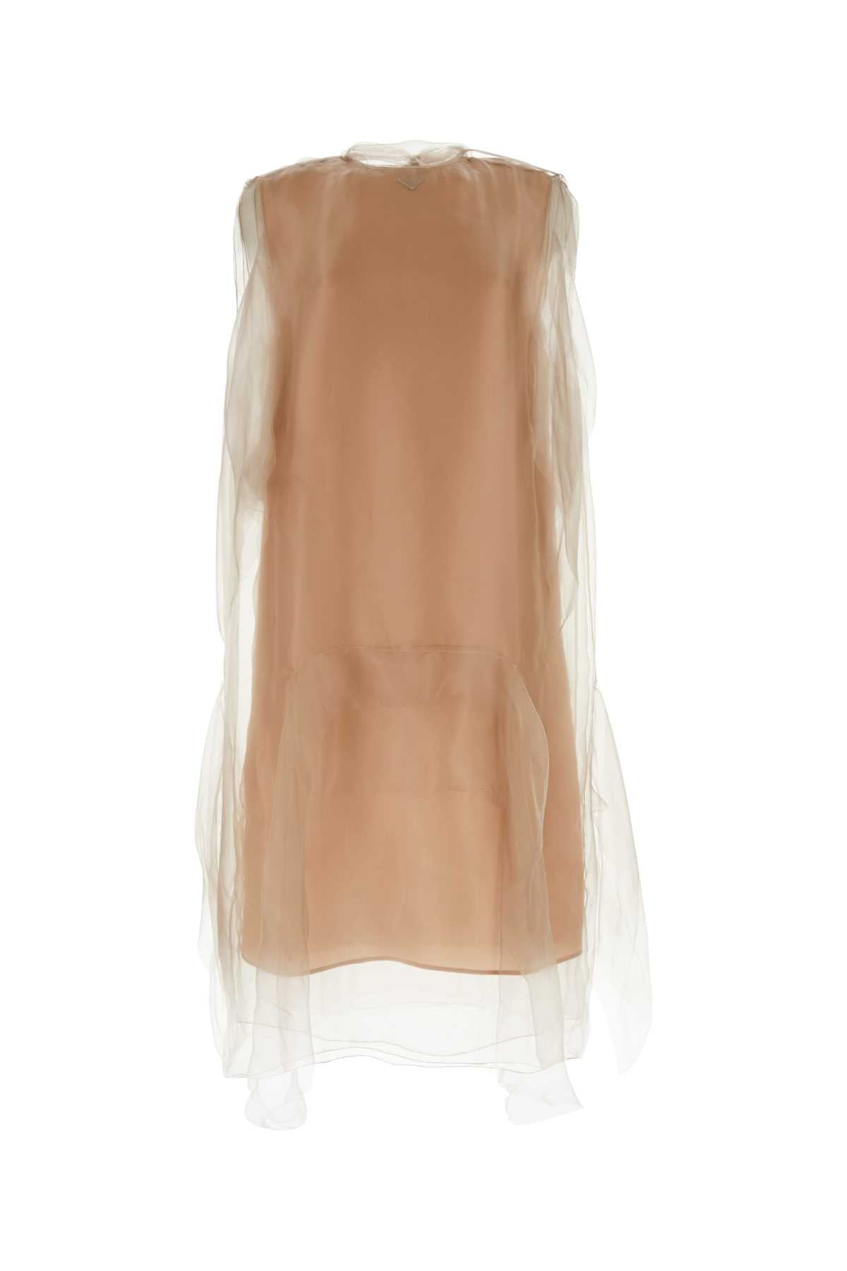 Prada Women Powder Pink Voile Dress PRADA