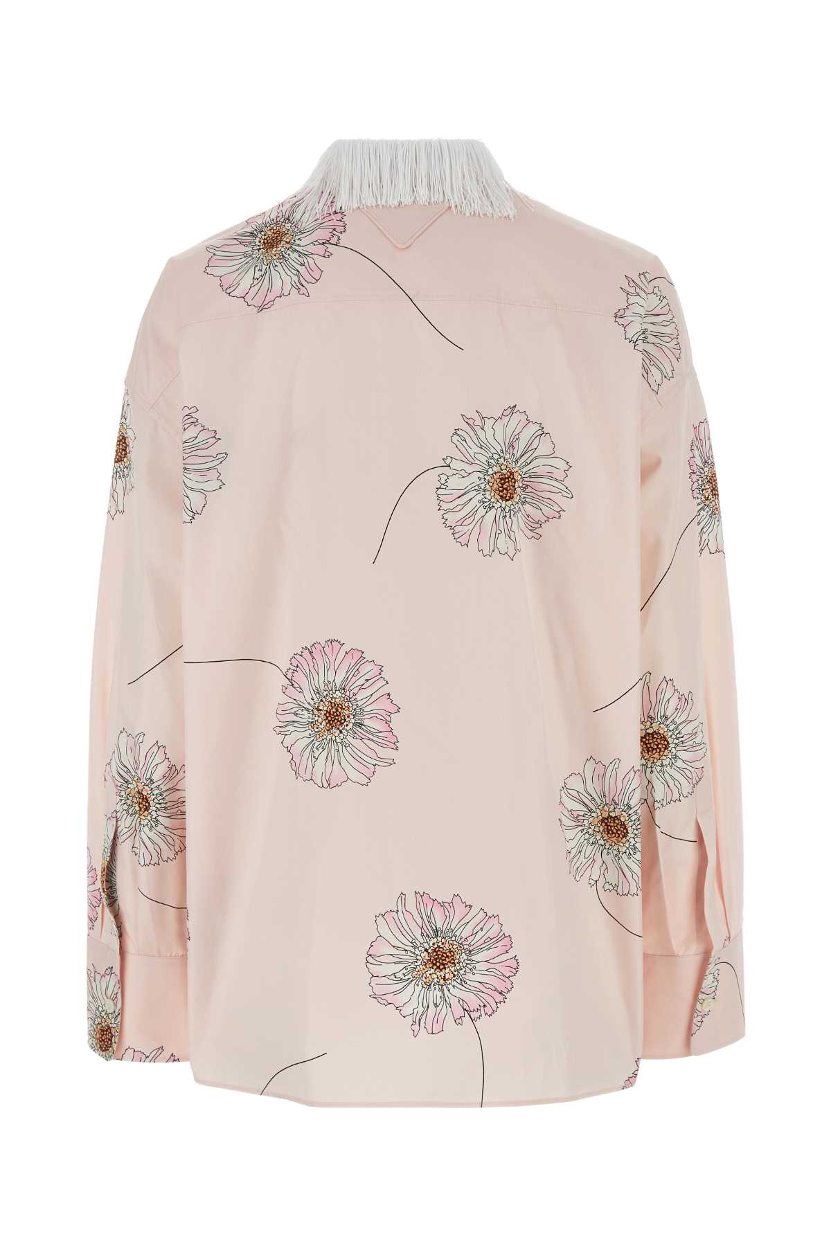 Prada Women Printed Poplin Oversize Shirt PRADA