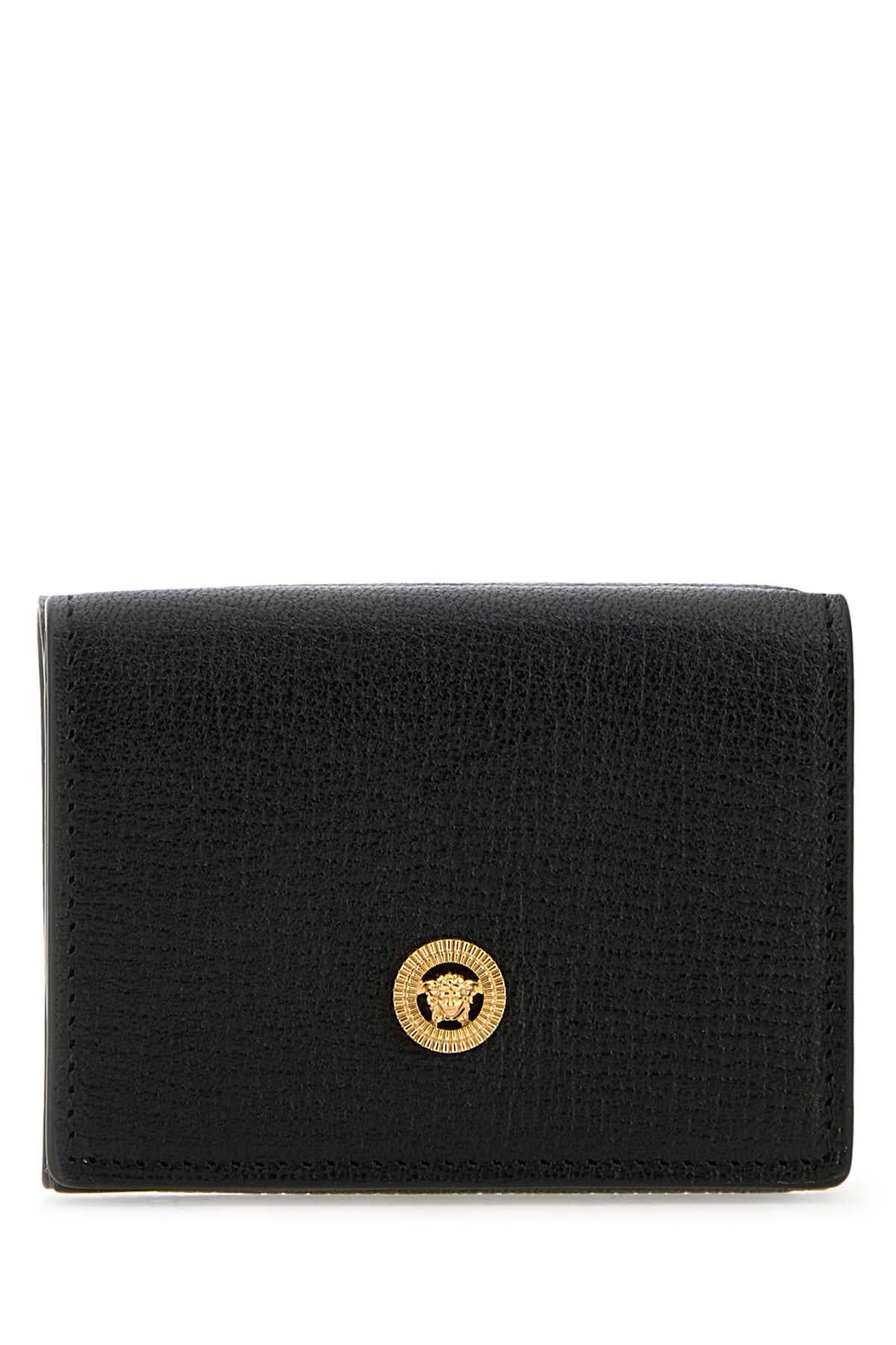 Versace Men Black Leather Medusa Biggie Wallet VERSACE