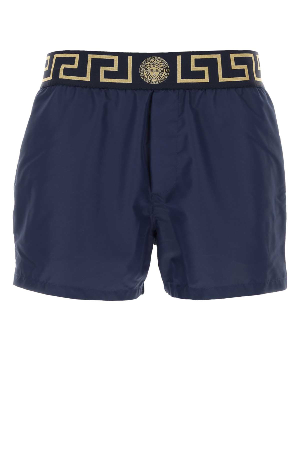 Versace Men Blue Polyester Swimming Shorts VERSACE