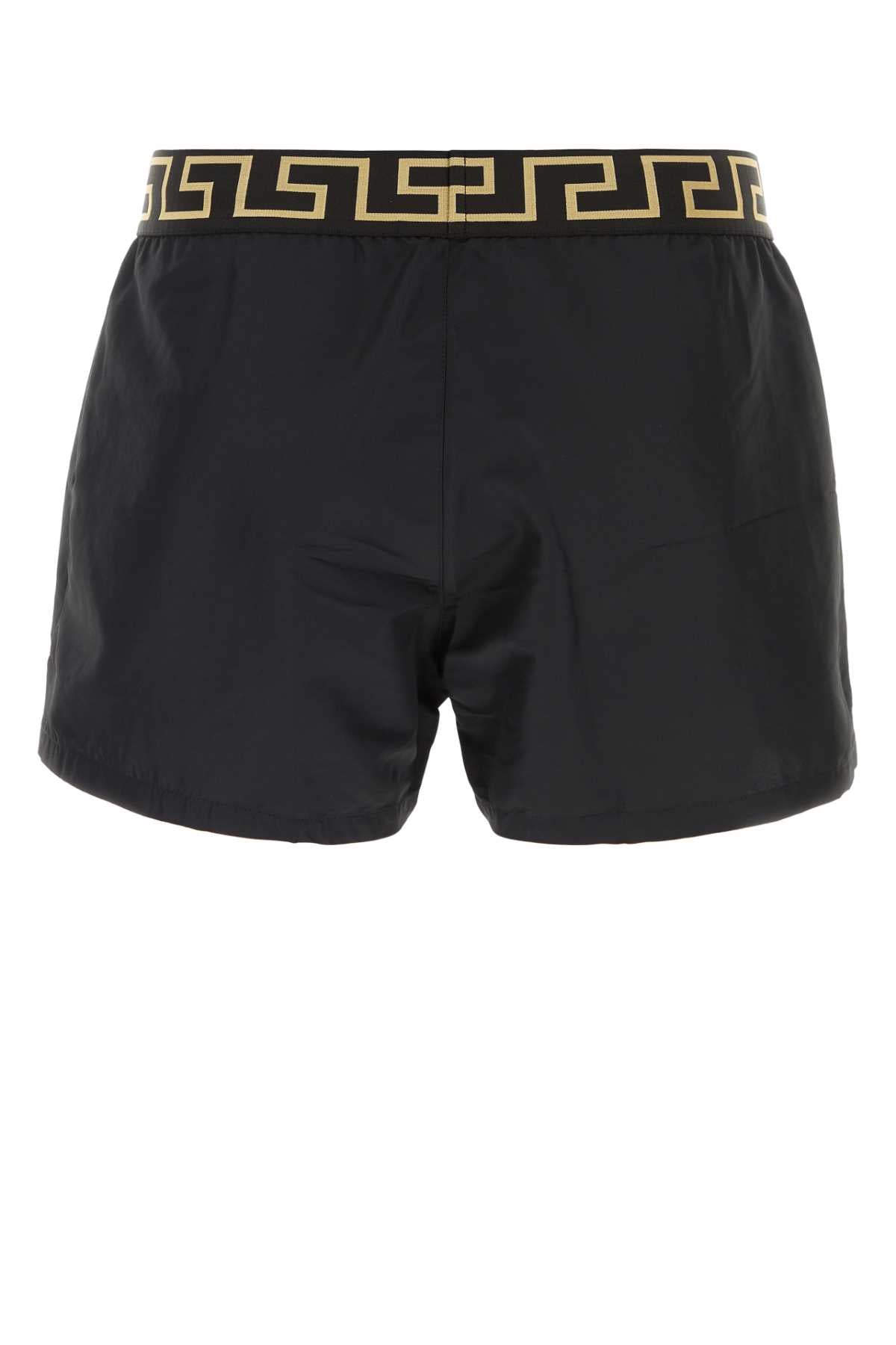 Versace Men Black Polyester Swimming Shorts VERSACE