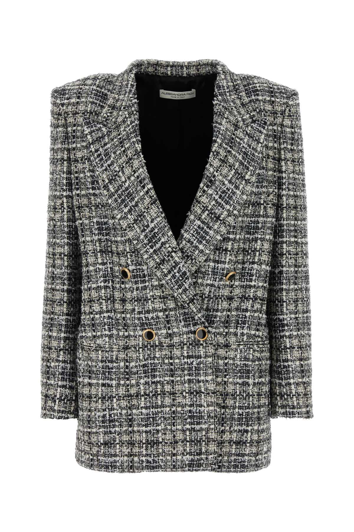 Alessandra Rich Women Embroidered Tweed Oversize Blazer ALESSANDRA RICH