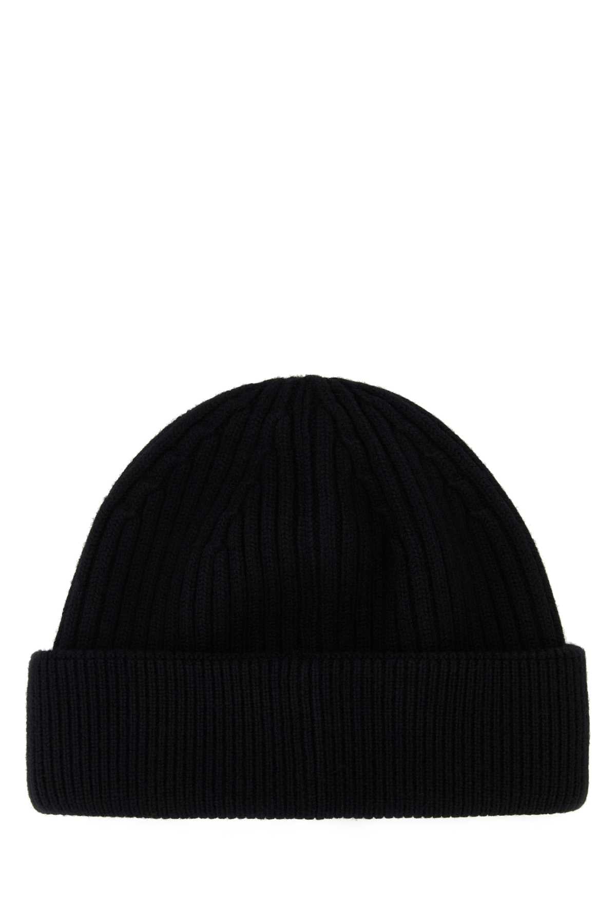 Loewe Women Black Wool Beanie Hat LOEWE