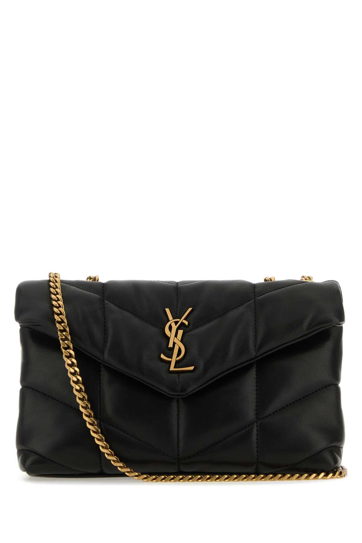 Saint Laurent Women Black Nappa Leather Puffer Toy Crossbody Bag SAINT LAURENT