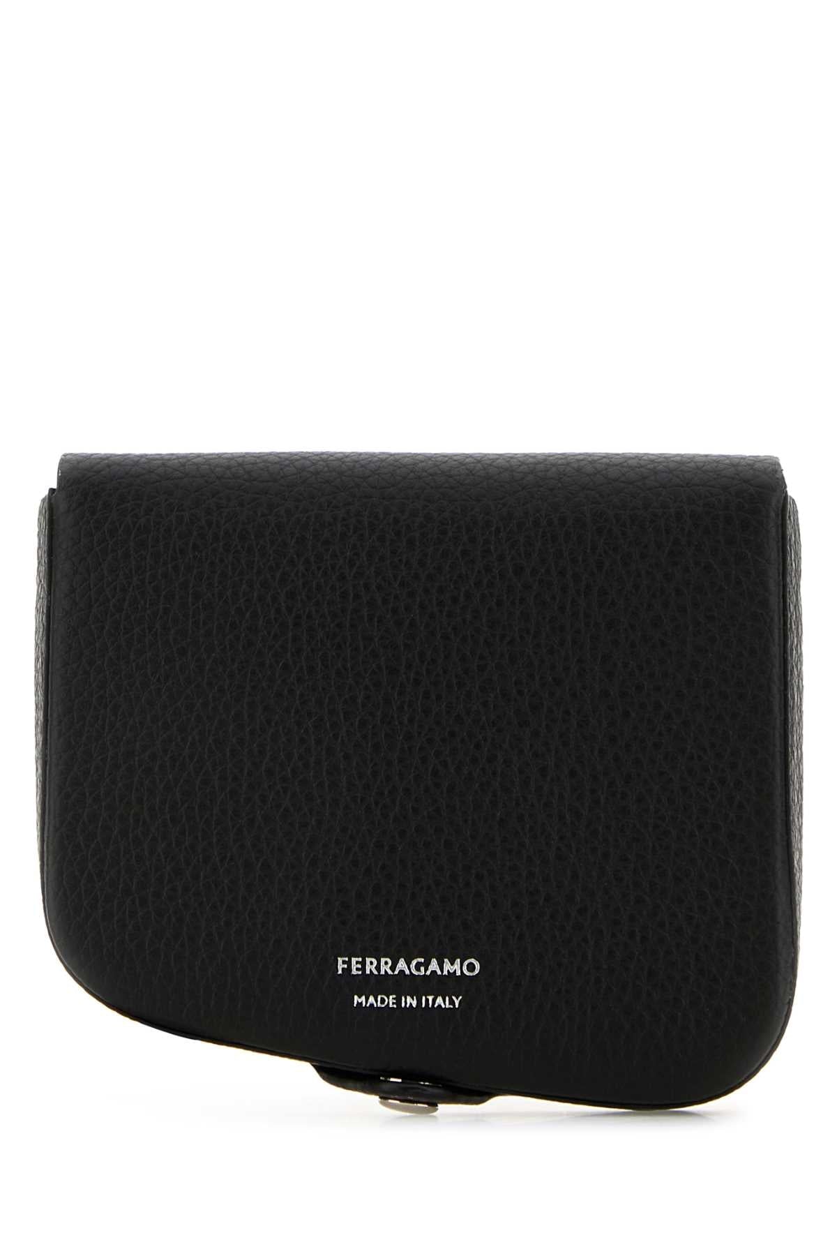 Salvatore Ferragamo Men Black Leather Coin Purse FERRAGAMO