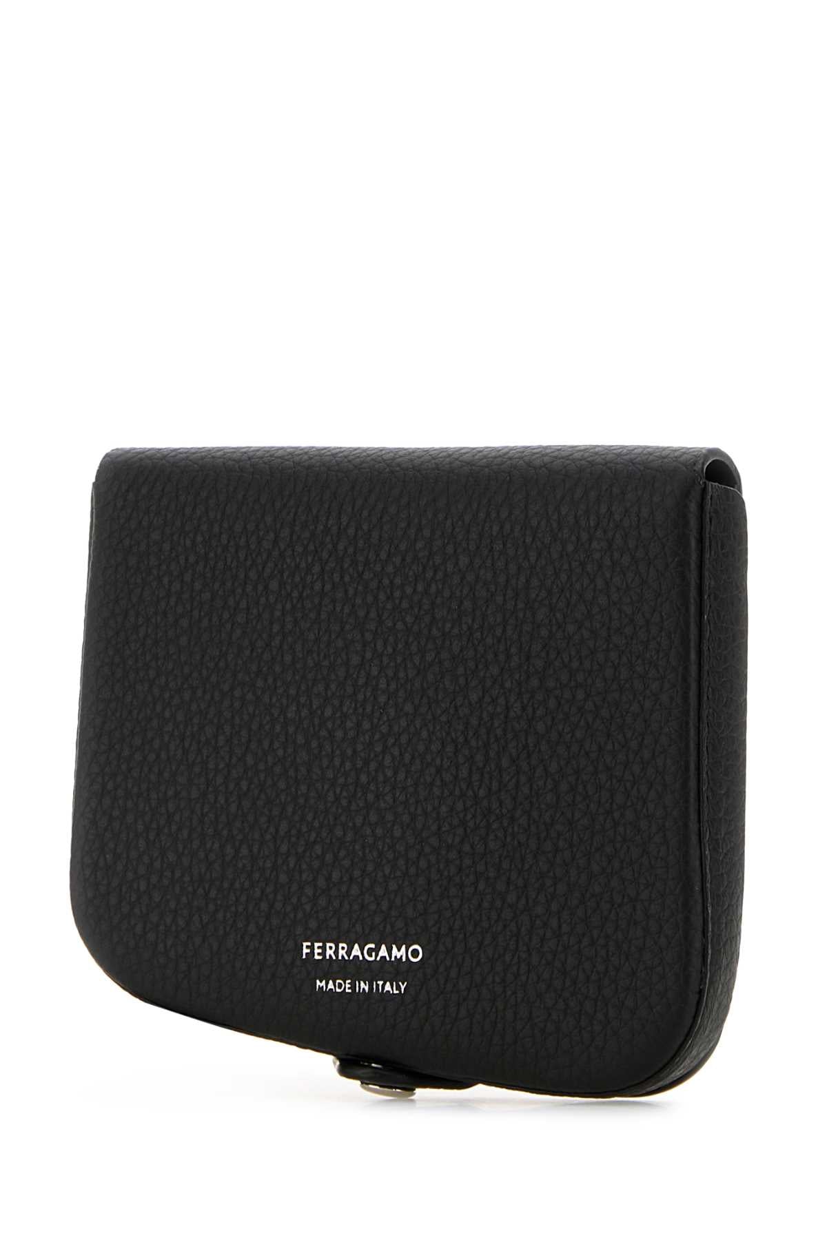 Salvatore Ferragamo Men Black Leather Coin Purse FERRAGAMO