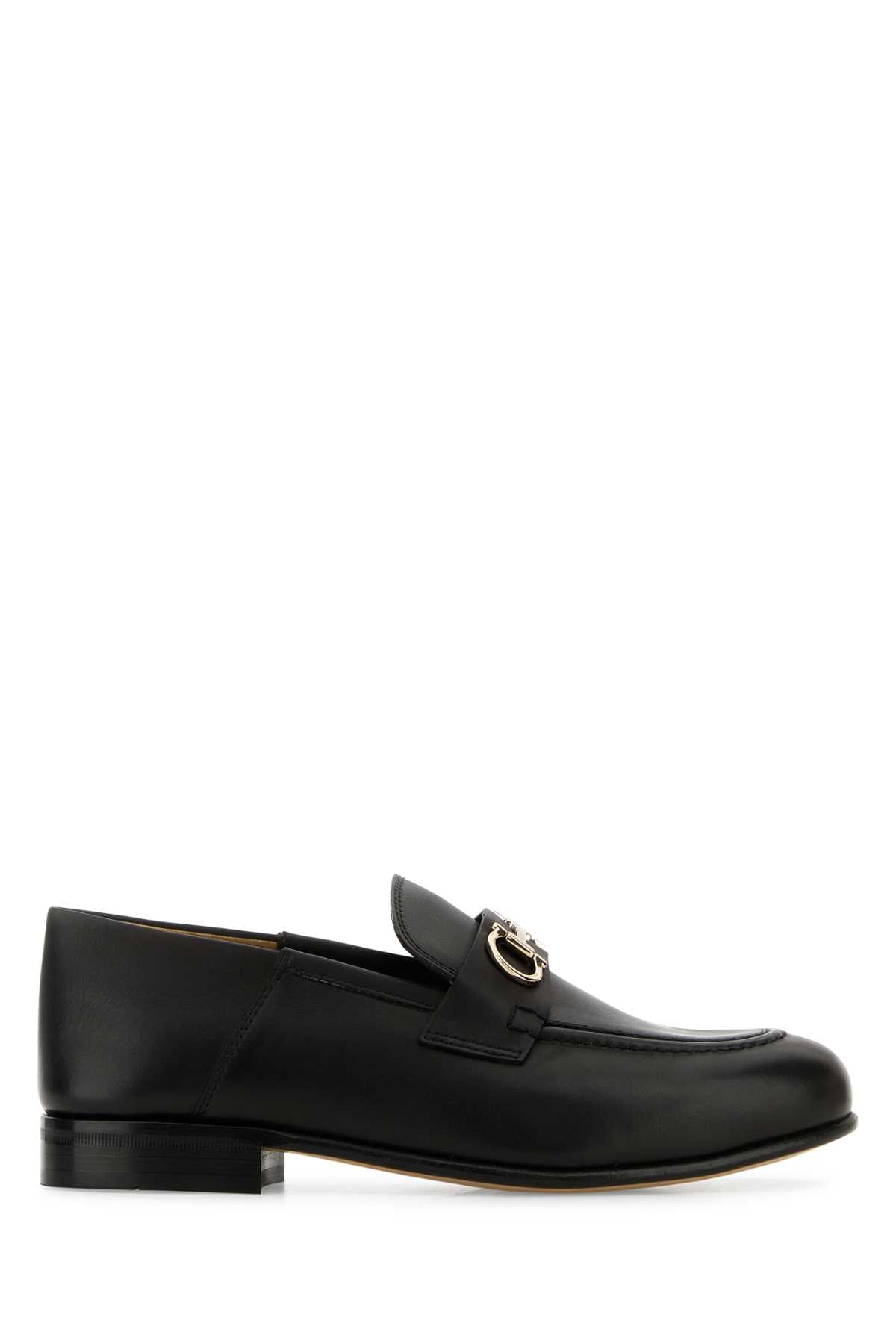 Salvatore Ferragamo Women Black Leather Ottone Loafers FERRAGAMO