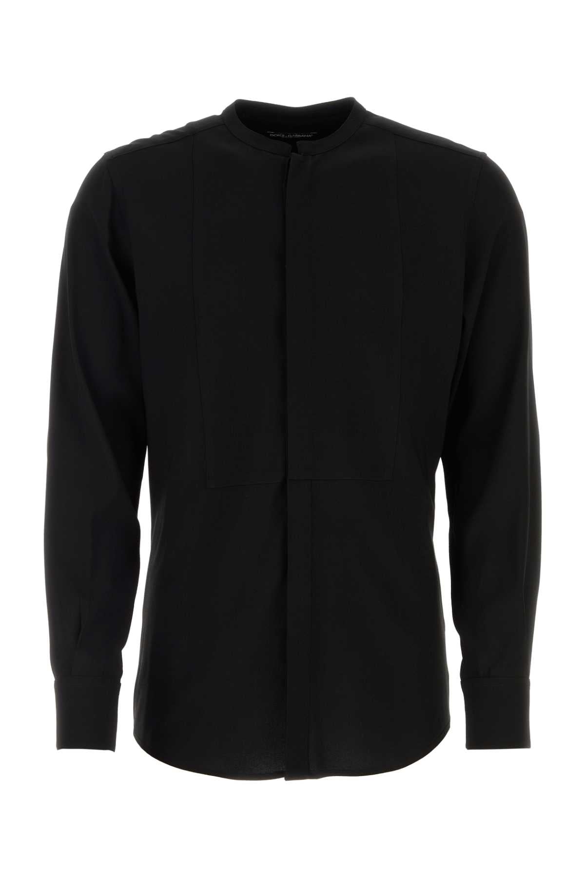 Dolce & Gabbana Men Black Crepe Shirt DOLCE & GABBANA