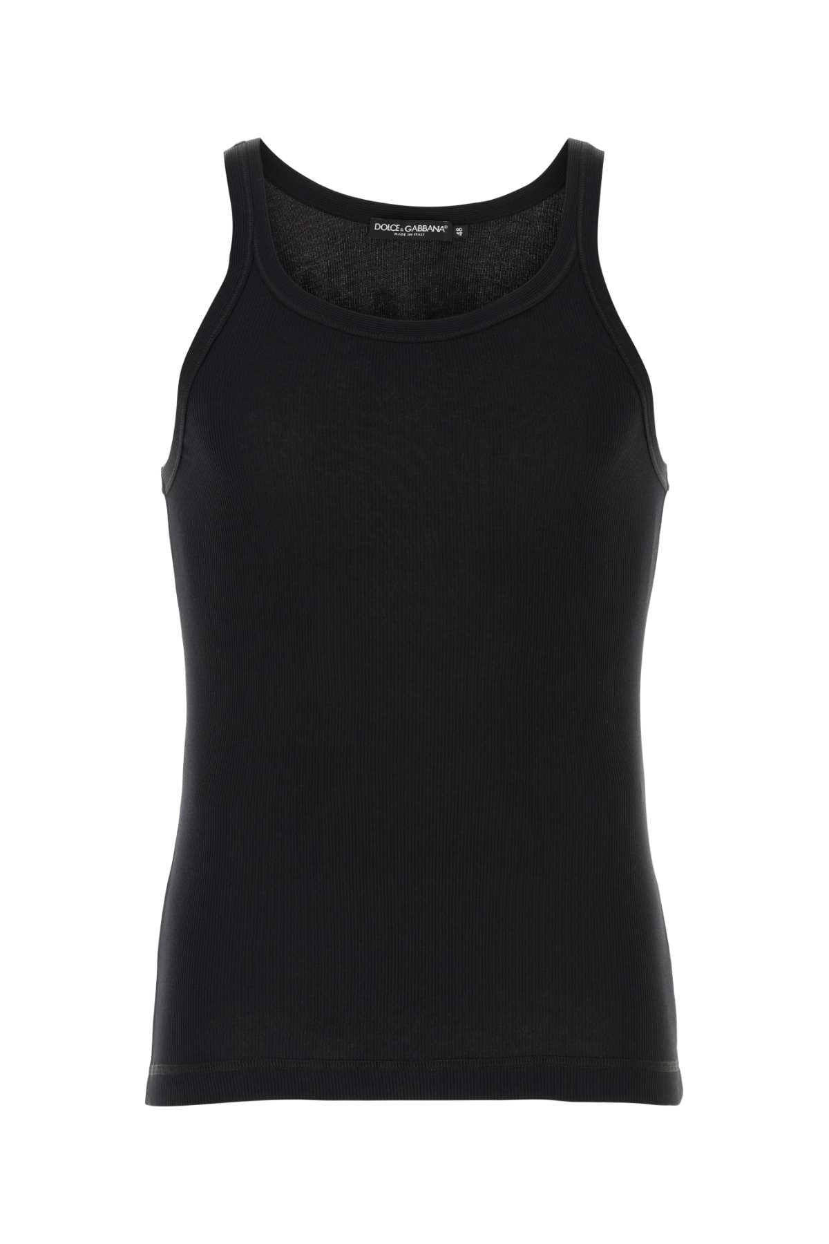 Dolce & Gabbana Men Black Cotton Tank Top DOLCE & GABBANA