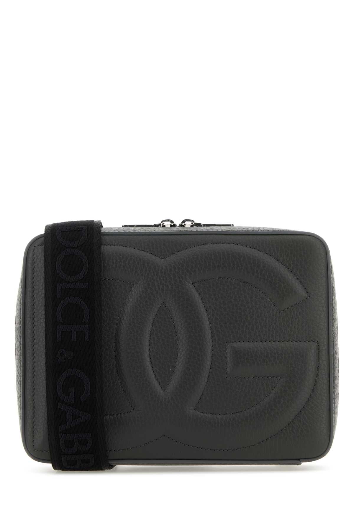 Dolce & Gabbana Men Dark Grey Leather Crossbody Bag DOLCE & GABBANA