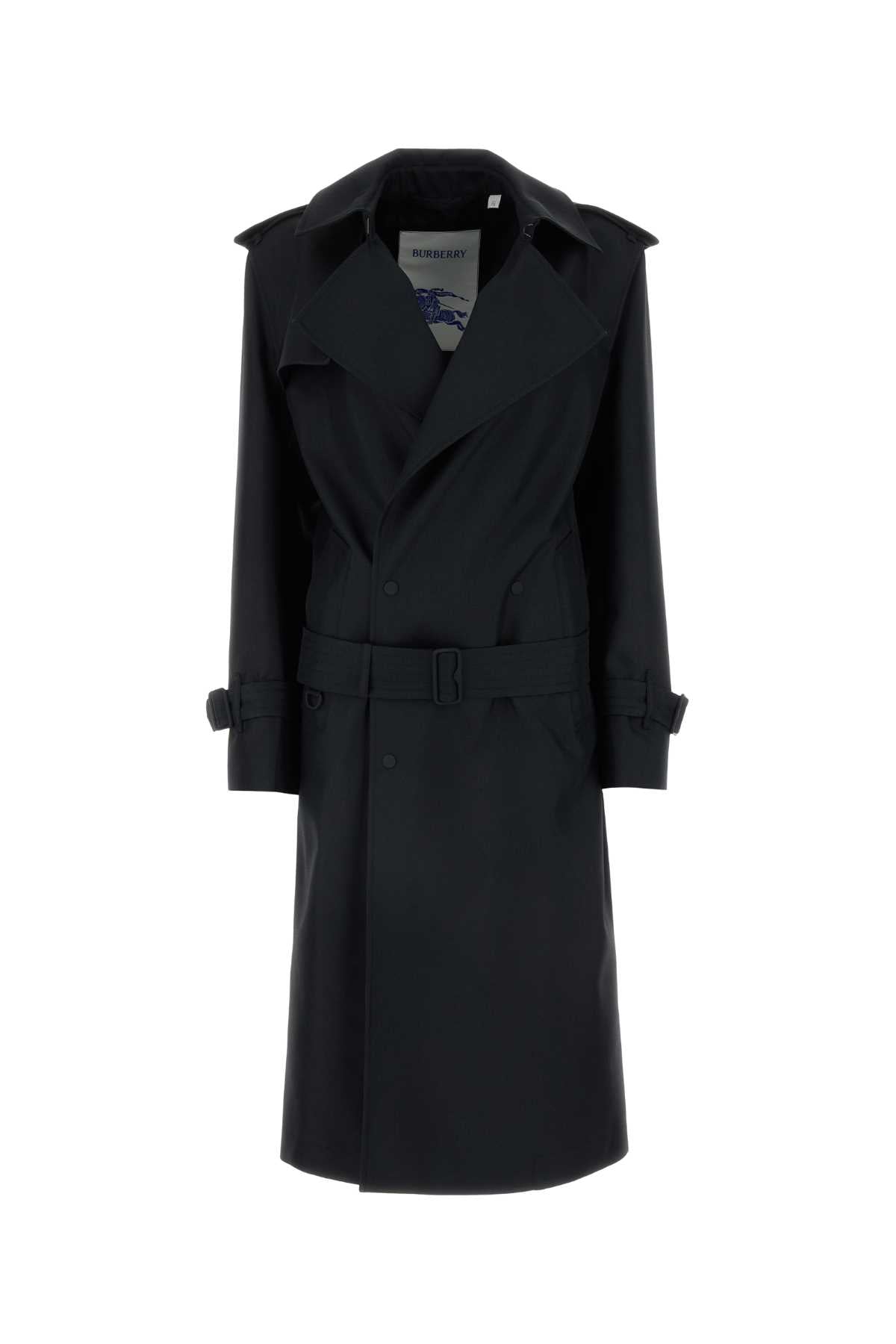 Burberry Women Black Silk Blend Trench Coat BURBERRY