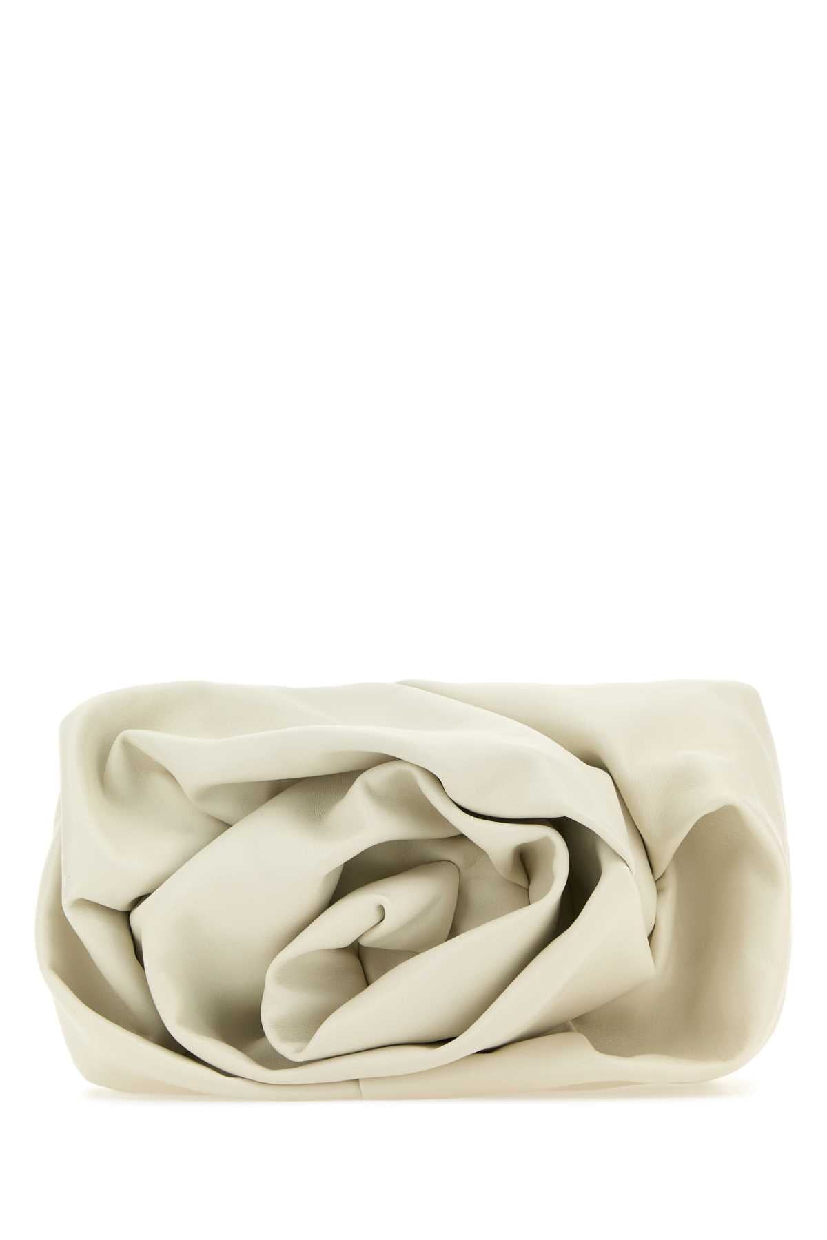 Burberry Women Ivory Nappa Leather Rose Clutch BURBERRY