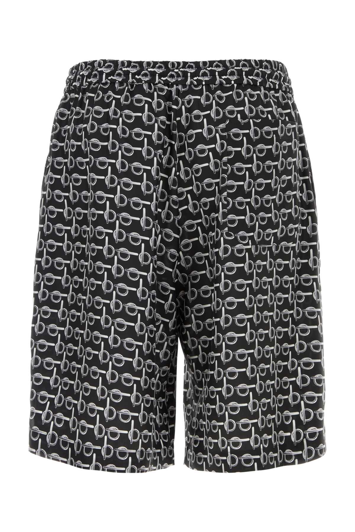 Burberry Men Printed Silk Bermuda Shorts BURBERRY