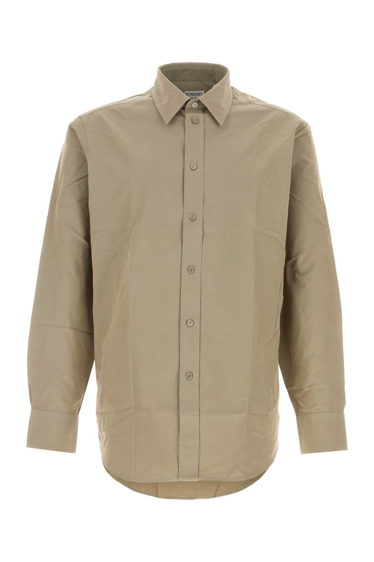 Burberry Men Khaki Poplin Shirt BURBERRY