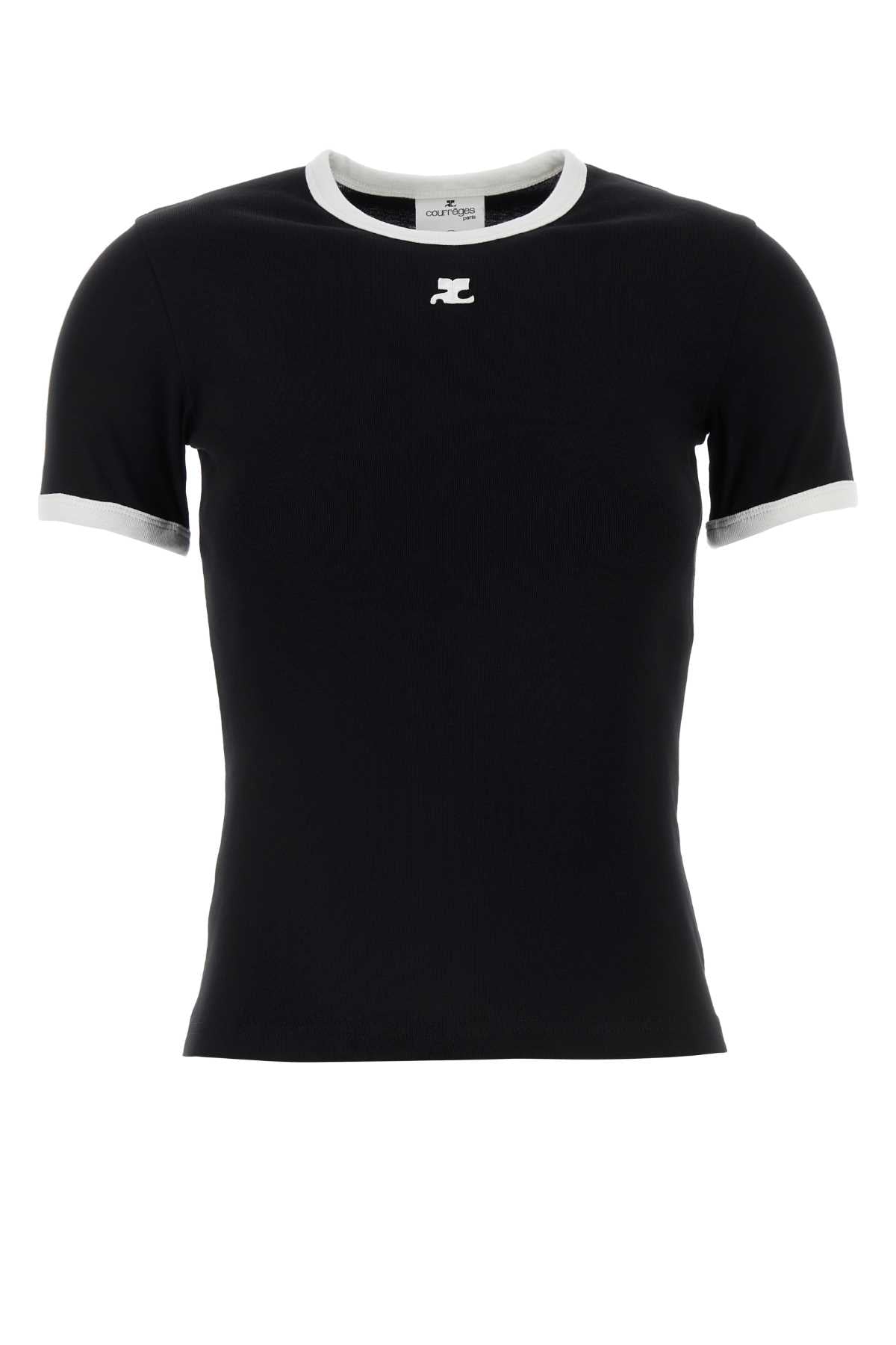Courreges Women Black Cotton T-Shirt COURREGES