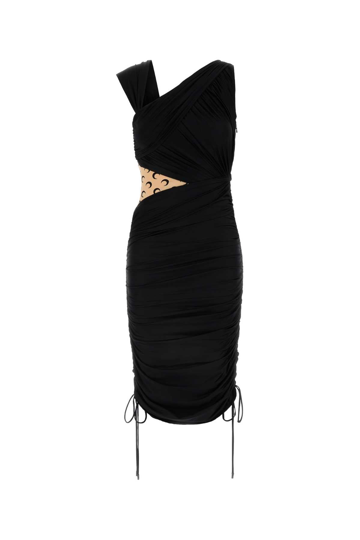 Marine Serre Women Black Stretch Nylon Dress MARINE SERRE