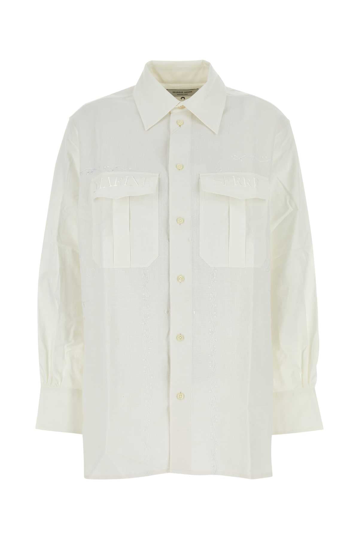 Marine Serre Women White Cotton Shirt MARINE SERRE