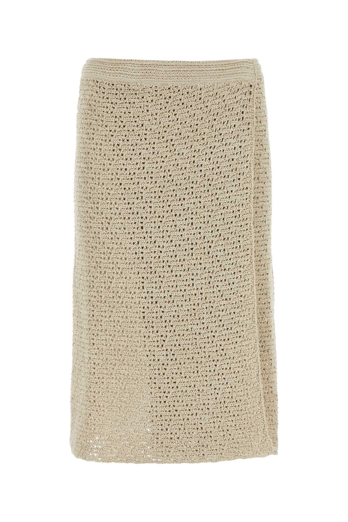 Bottega Veneta Women Sand Crochet Skirt BOTTEGA VENETA