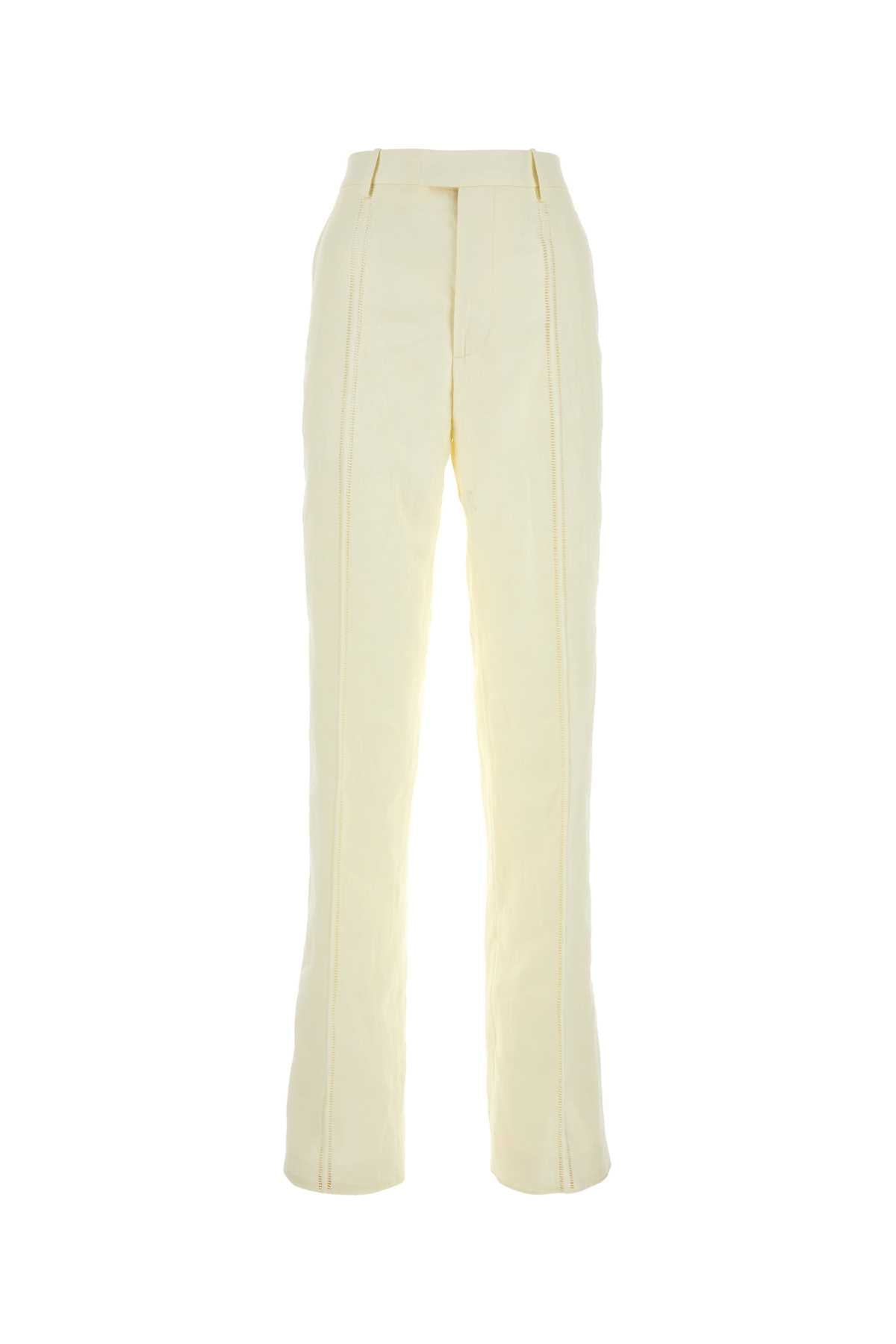 Bottega Veneta Women Cream Linen Pant BOTTEGA VENETA