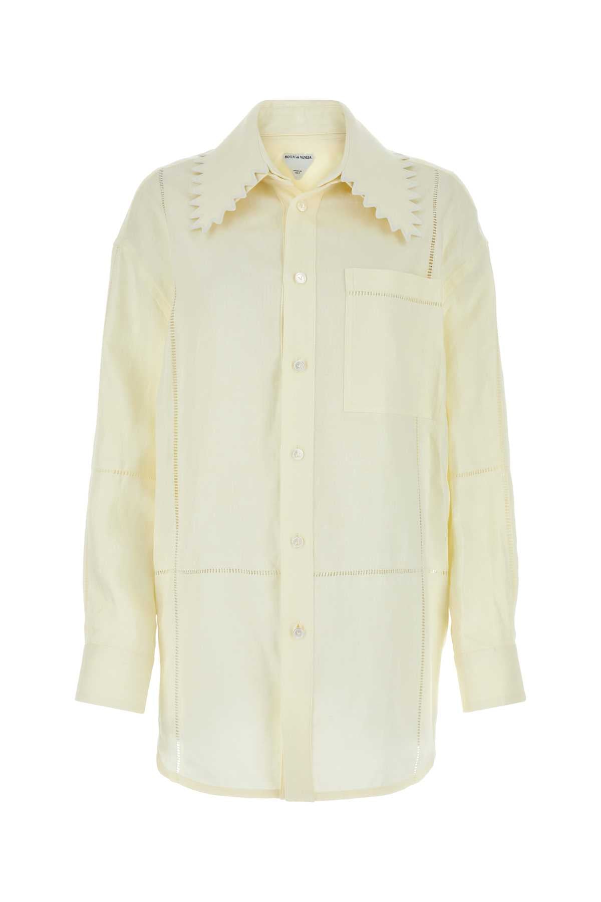 Bottega Veneta Women Cream Linen Shirt BOTTEGA VENETA