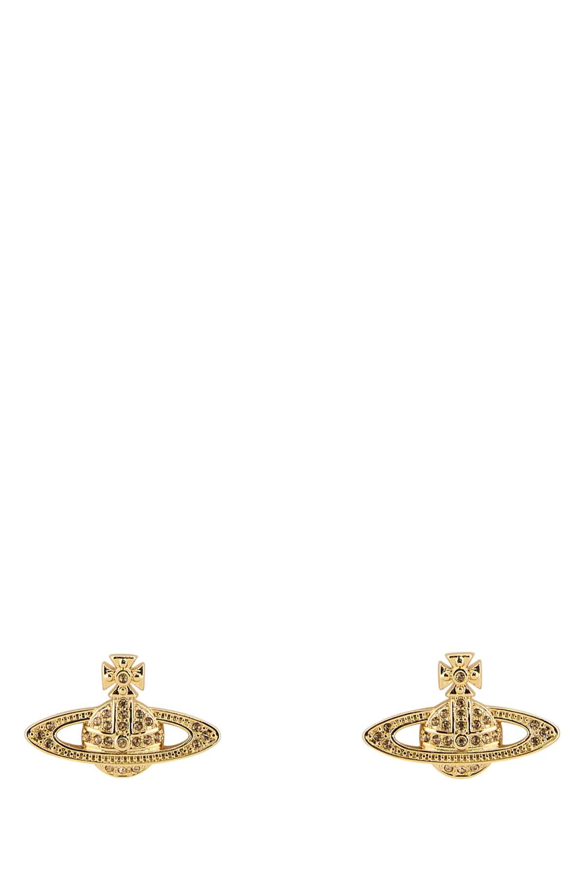 Vivienne Westwood Women Gold Metal Mini Bas Relief Earrings VIVIENNE WESTWOOD