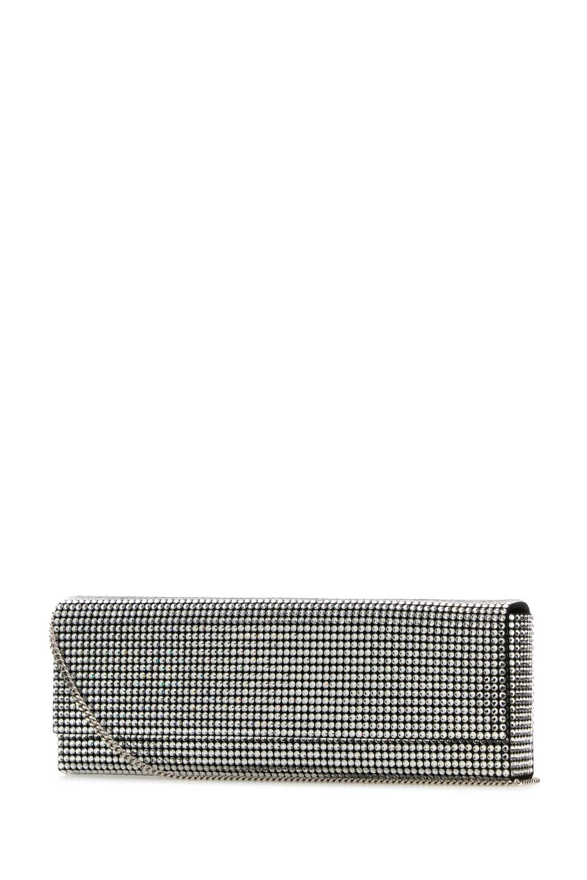 Amina Muaddi Women Embellished Satin Amini Paloma Clutch AMINA MUADDI