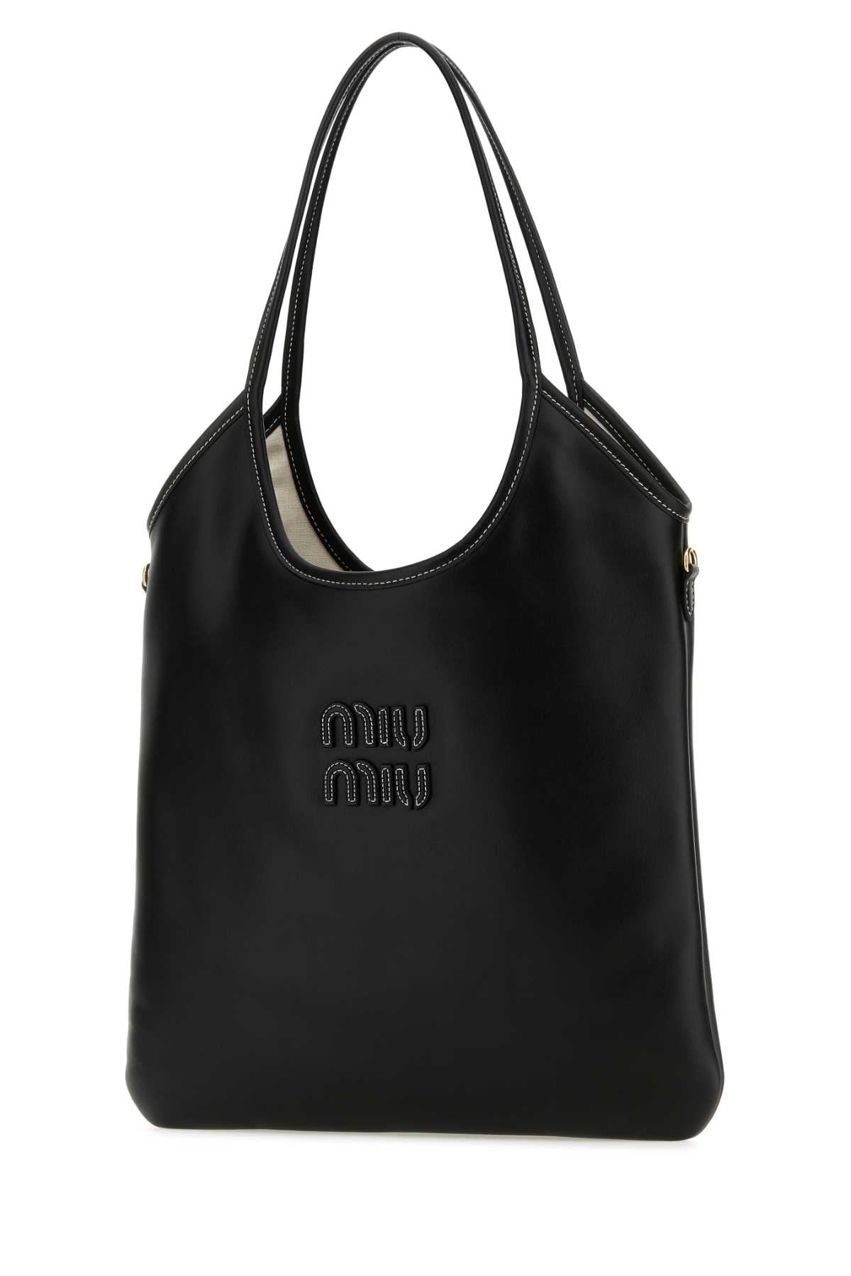 Miu Miu Women Black Leather Shopping Bag MIU MIU
