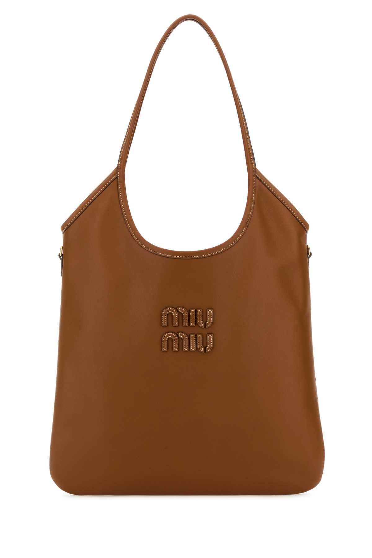 Miu Miu Women Caramel Leather Shopping Bag MIU MIU