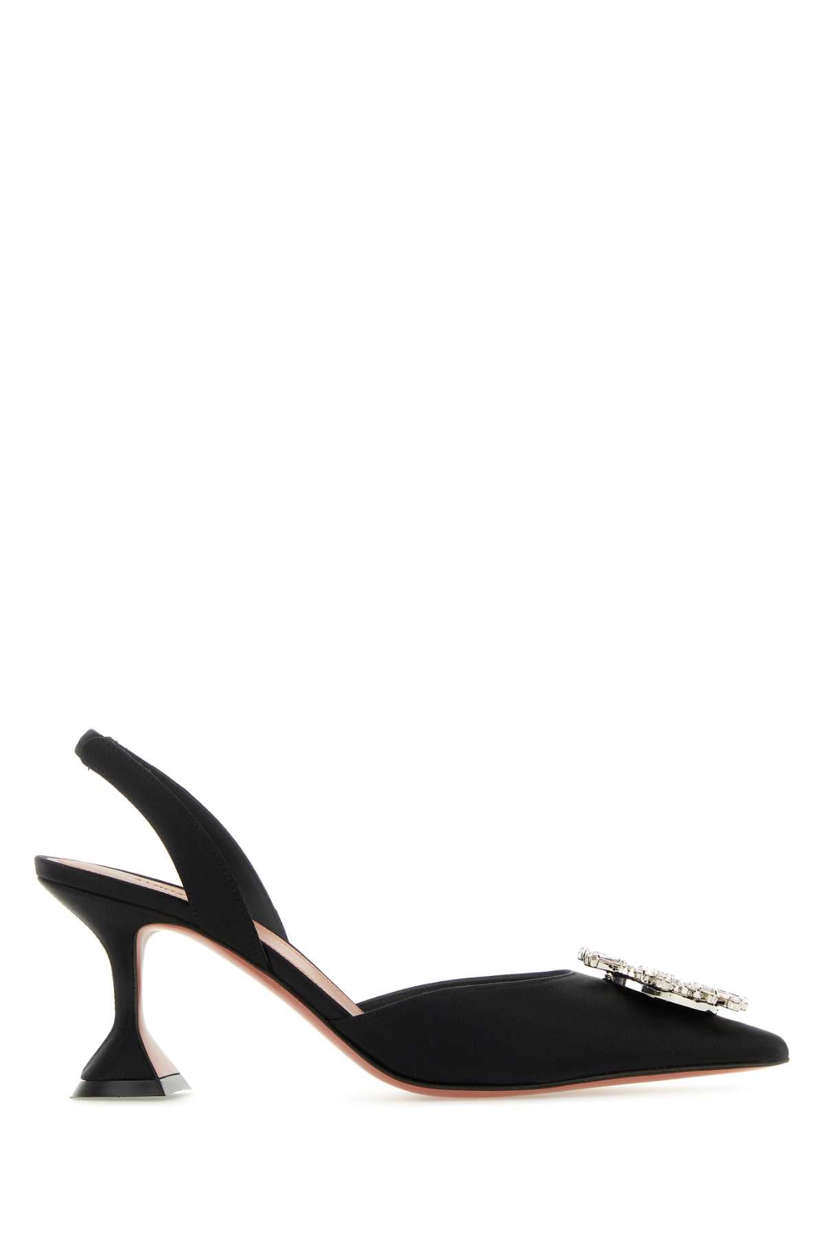 Amina Muaddi Women Black Satin Begum Pumps AMINA MUADDI
